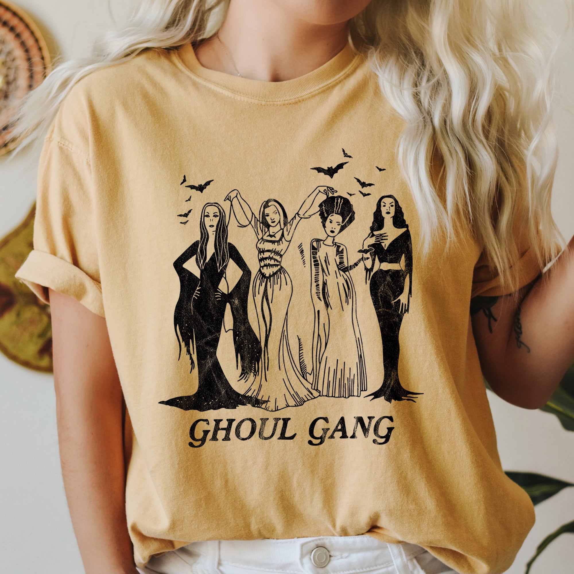 Ghoul Gang Retro Halloween Vintage Skull Illustration Limited Edition Premium Comfort Colors Tee