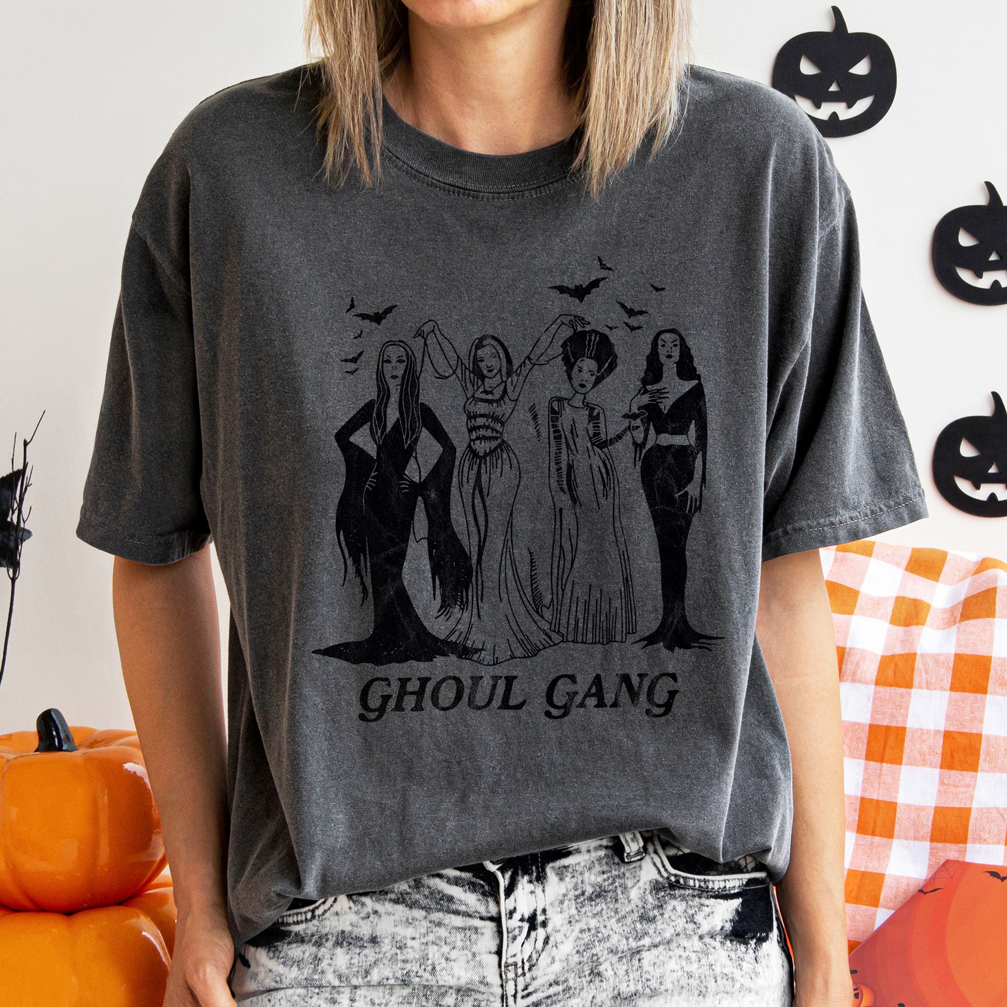 Ghoul Gang Retro Halloween Vintage Skull Illustration Limited Edition Premium Comfort Colors Tee