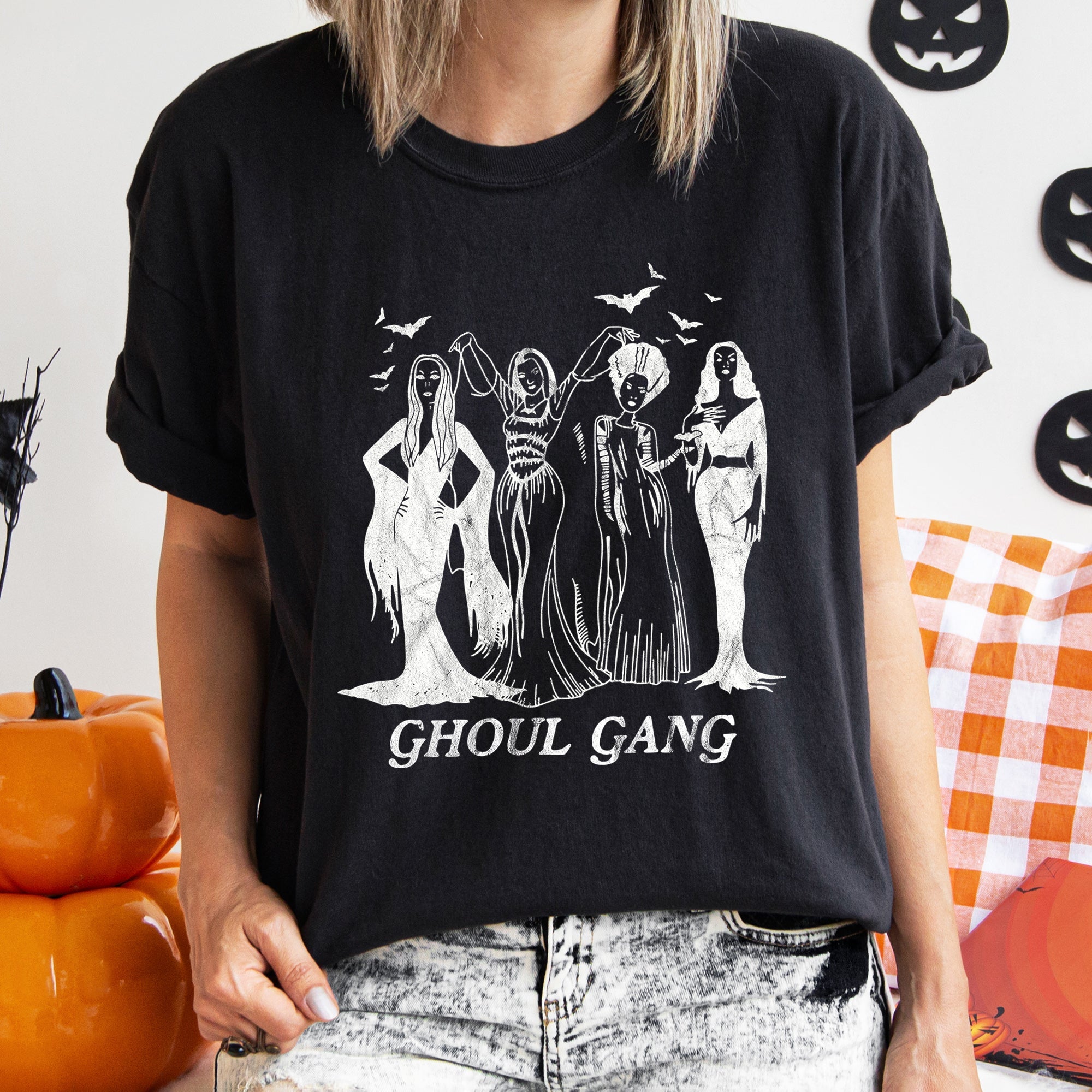 Ghoul Gang Retro Halloween Spooktacular Edition Vintage Nightscape Limited Comfort Colors Tee