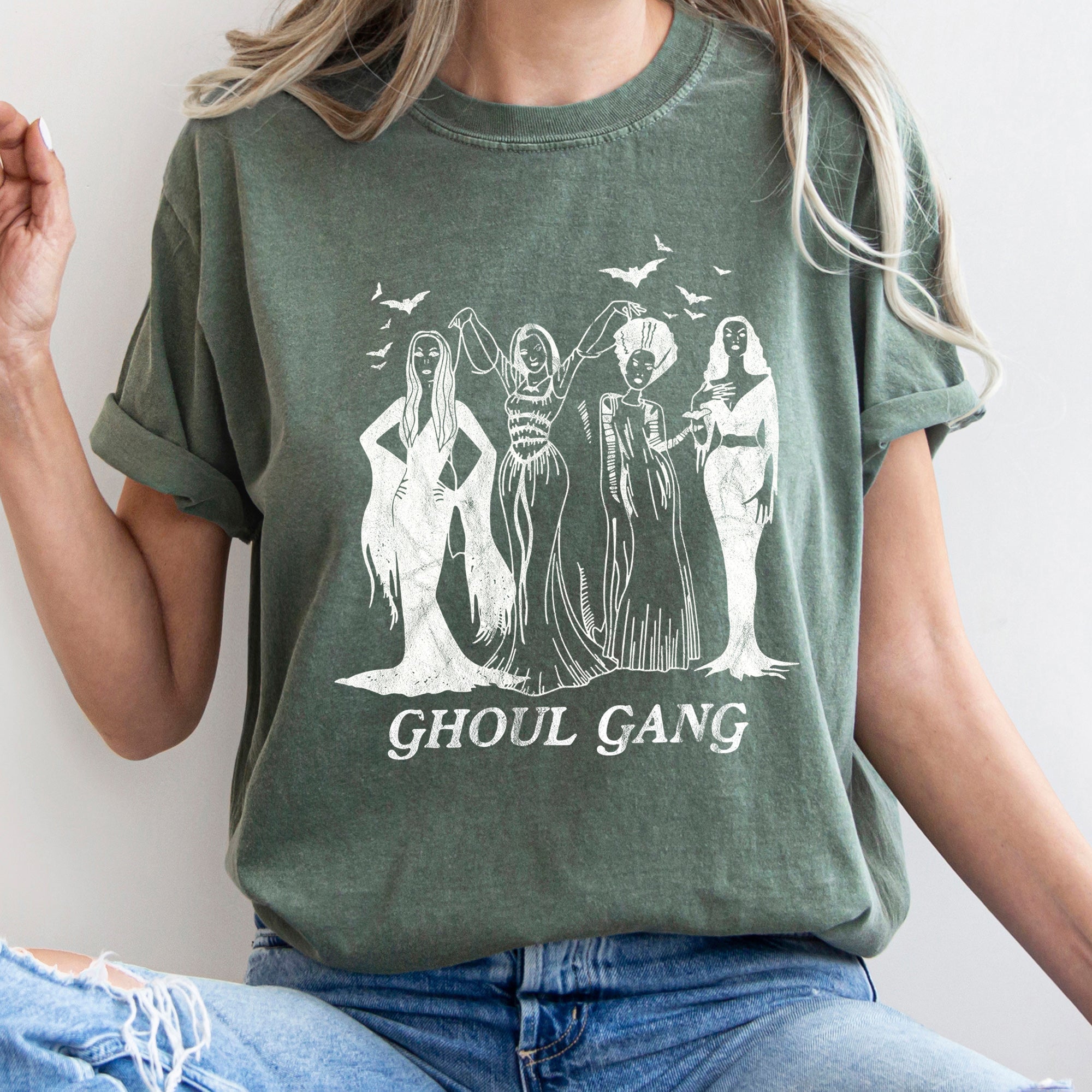 Ghoul Gang Retro Halloween Spooktacular Edition Vintage Nightscape Limited Comfort Colors Tee
