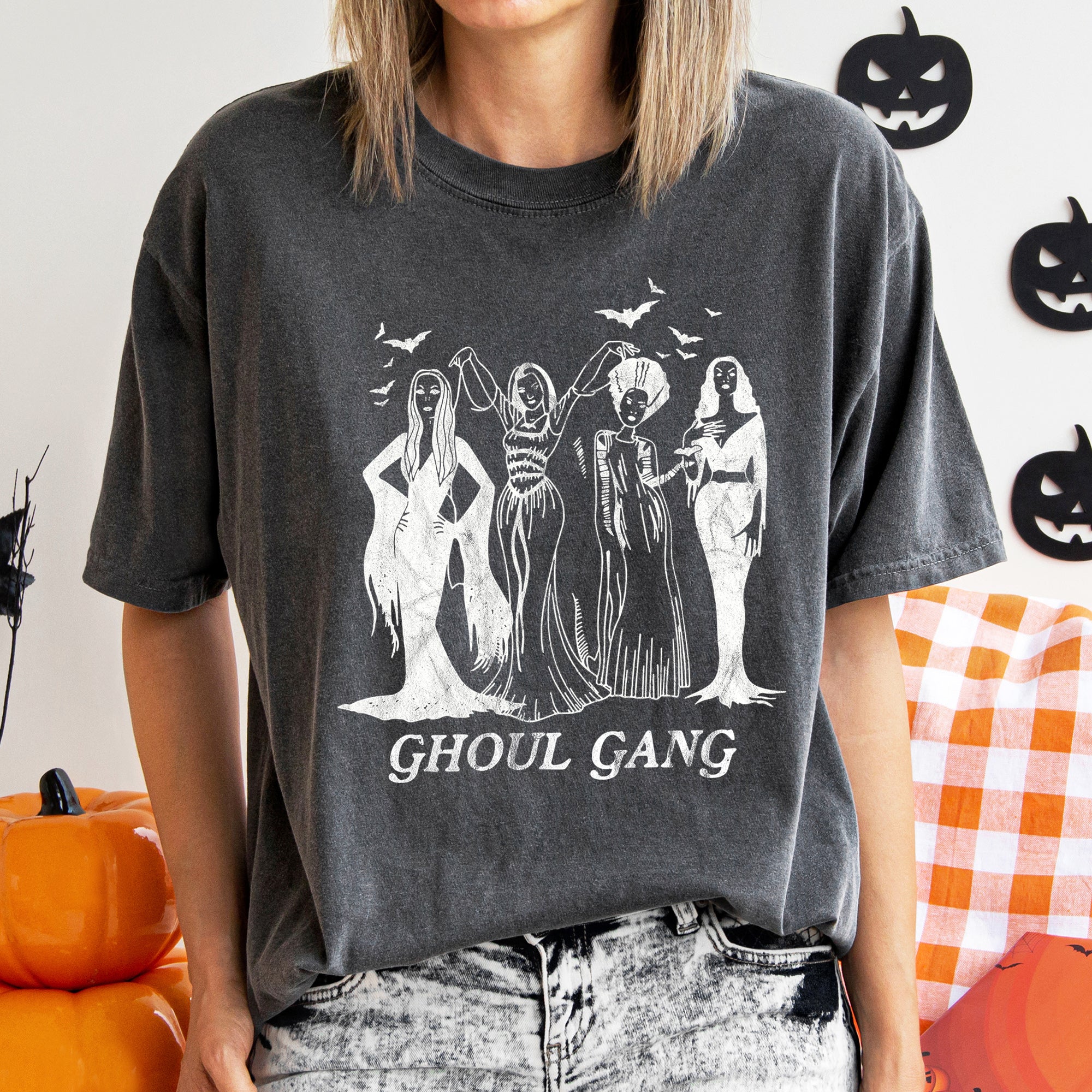 Ghoul Gang Retro Halloween Spooktacular Edition Vintage Nightscape Limited Comfort Colors Tee
