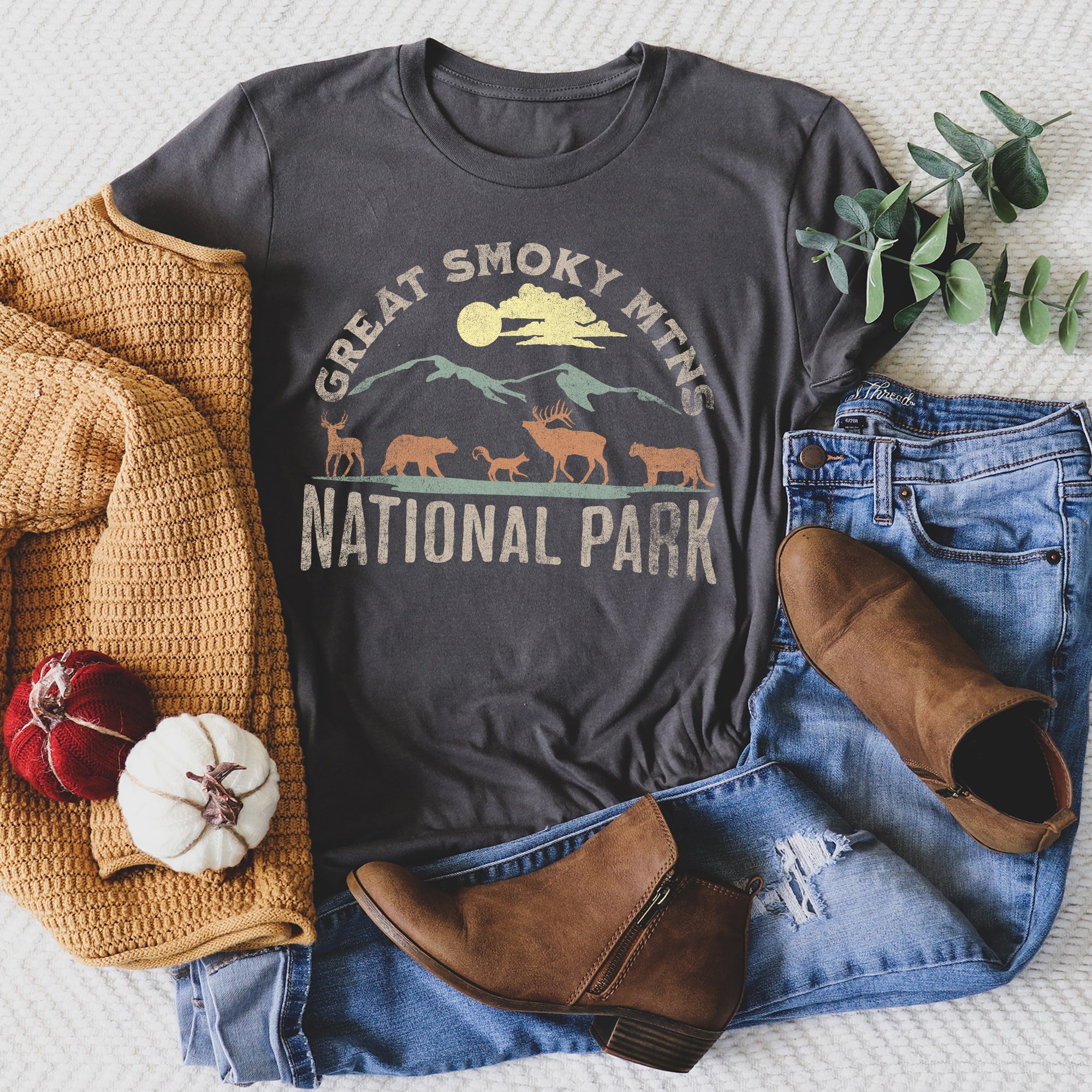Great Smoky Mountains National Park Scenic Trails and Wonders Graphic Tee