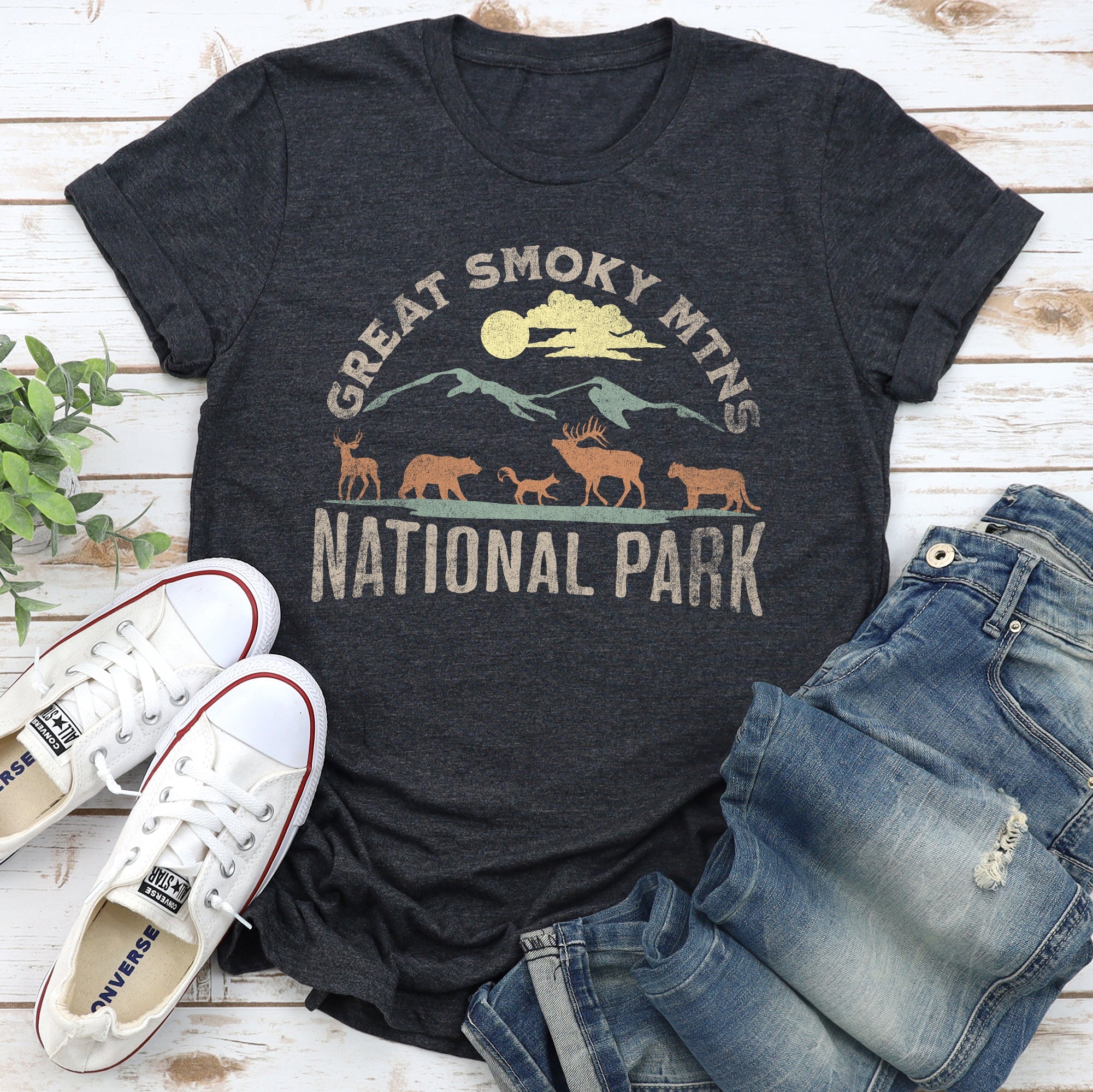 Great Smoky Mountains National Park Scenic Trails and Wonders Graphic Tee