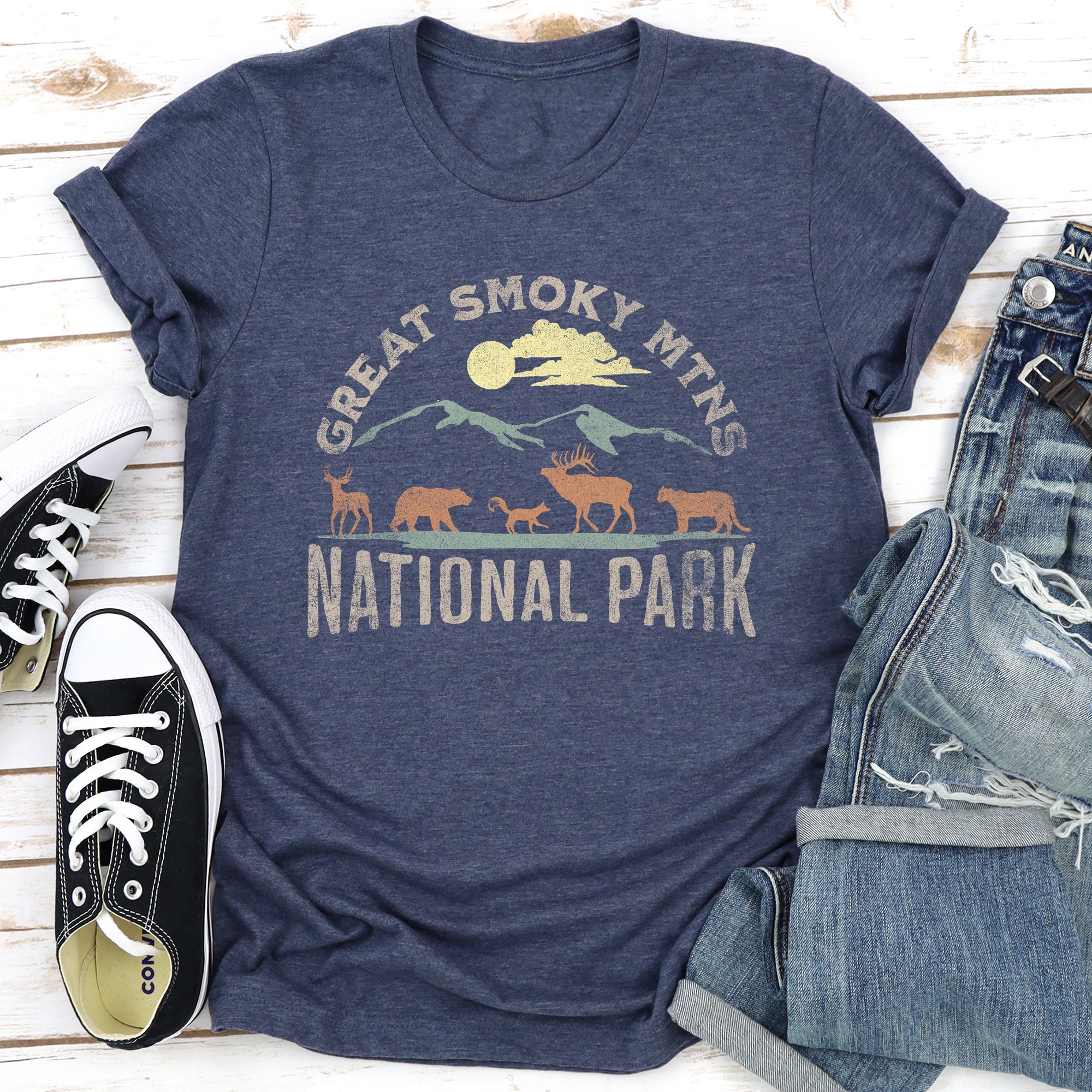 Great Smoky Mountains National Park Scenic Trails and Wonders Graphic Tee