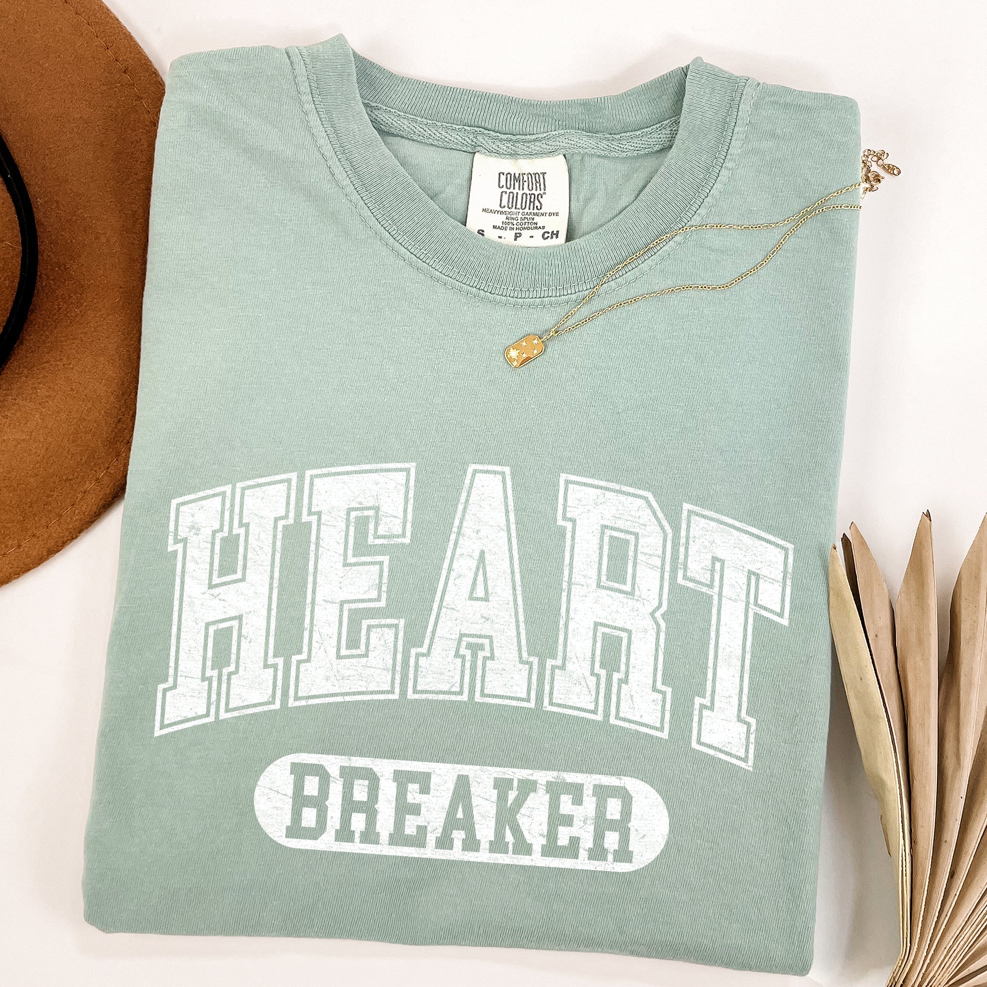 Heart Breaker Collegiate Love Vintage Varsity Style Retro Graphic Inspired Comfort Colors Tee