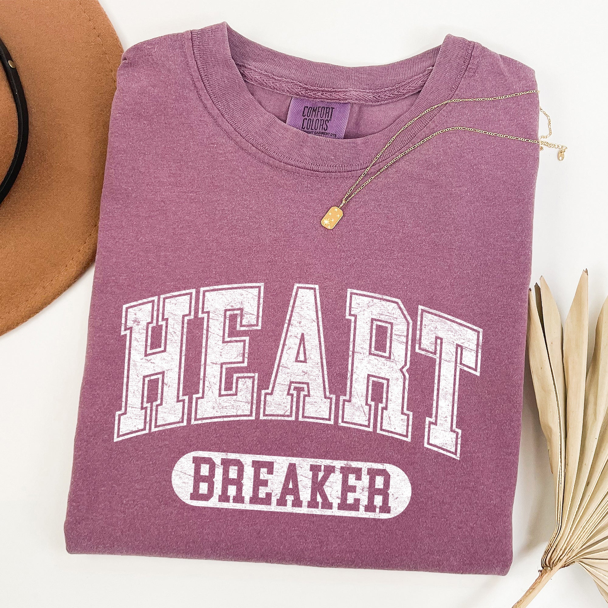 Heart Breaker Collegiate Love Vintage Varsity Style Retro Graphic Inspired Comfort Colors Tee