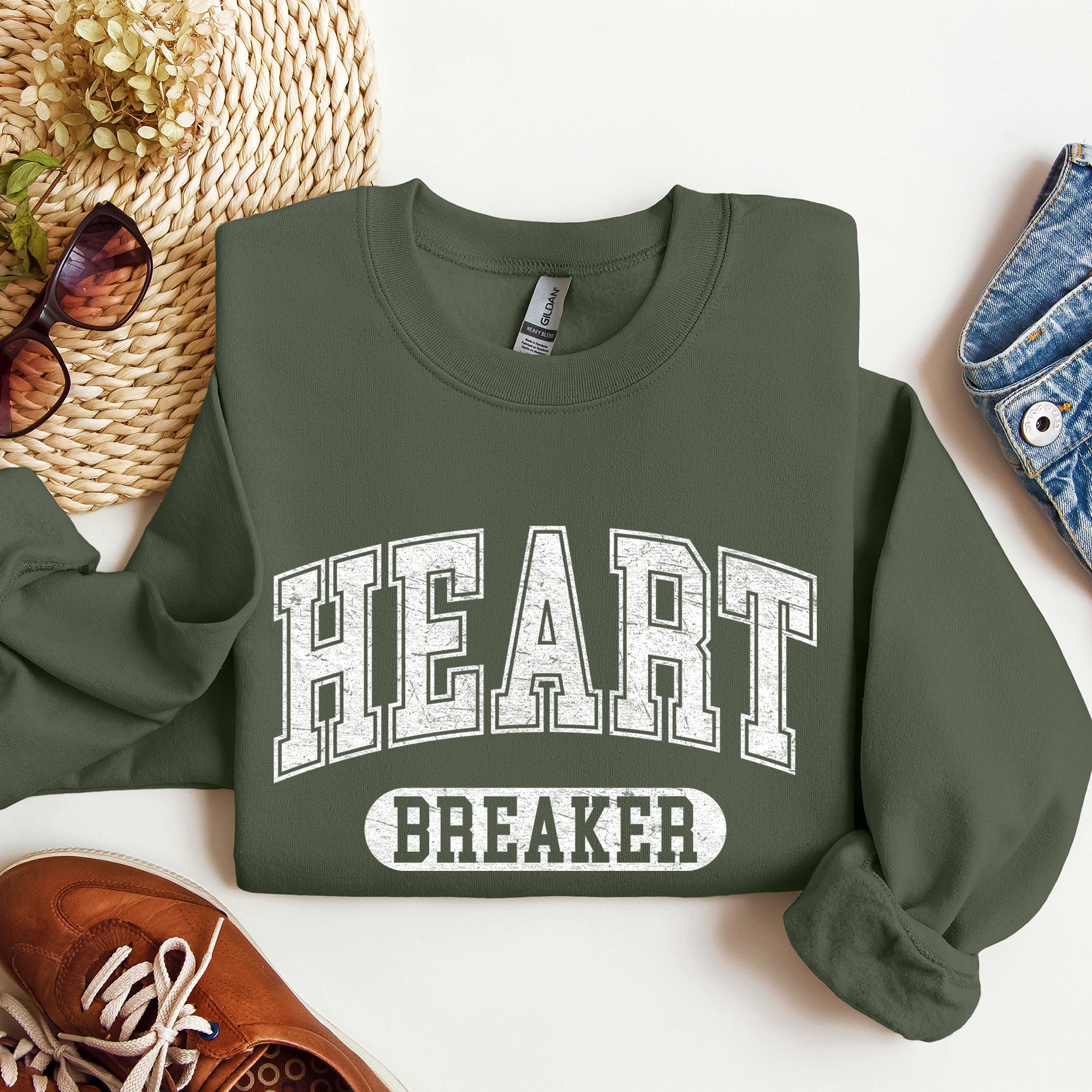 Heart Breaker Collegiate Love Valentine Edition Heartfelt Statement Forever Sweatshirt