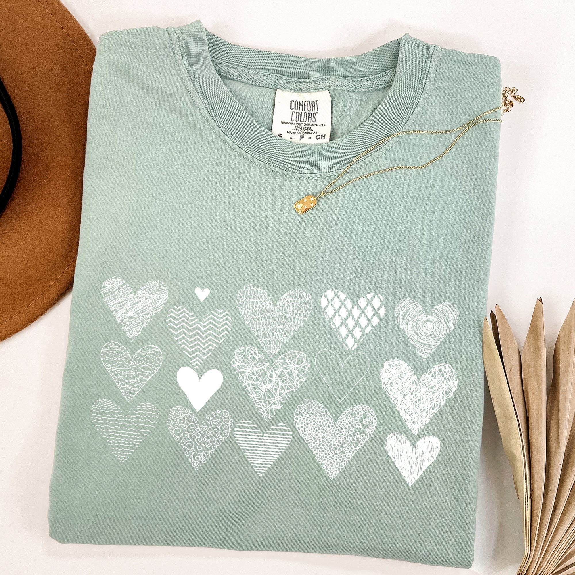 Heart Doodles Valentine's Day Edition Vintage Soft Graphic Print Comfort Colors Tee