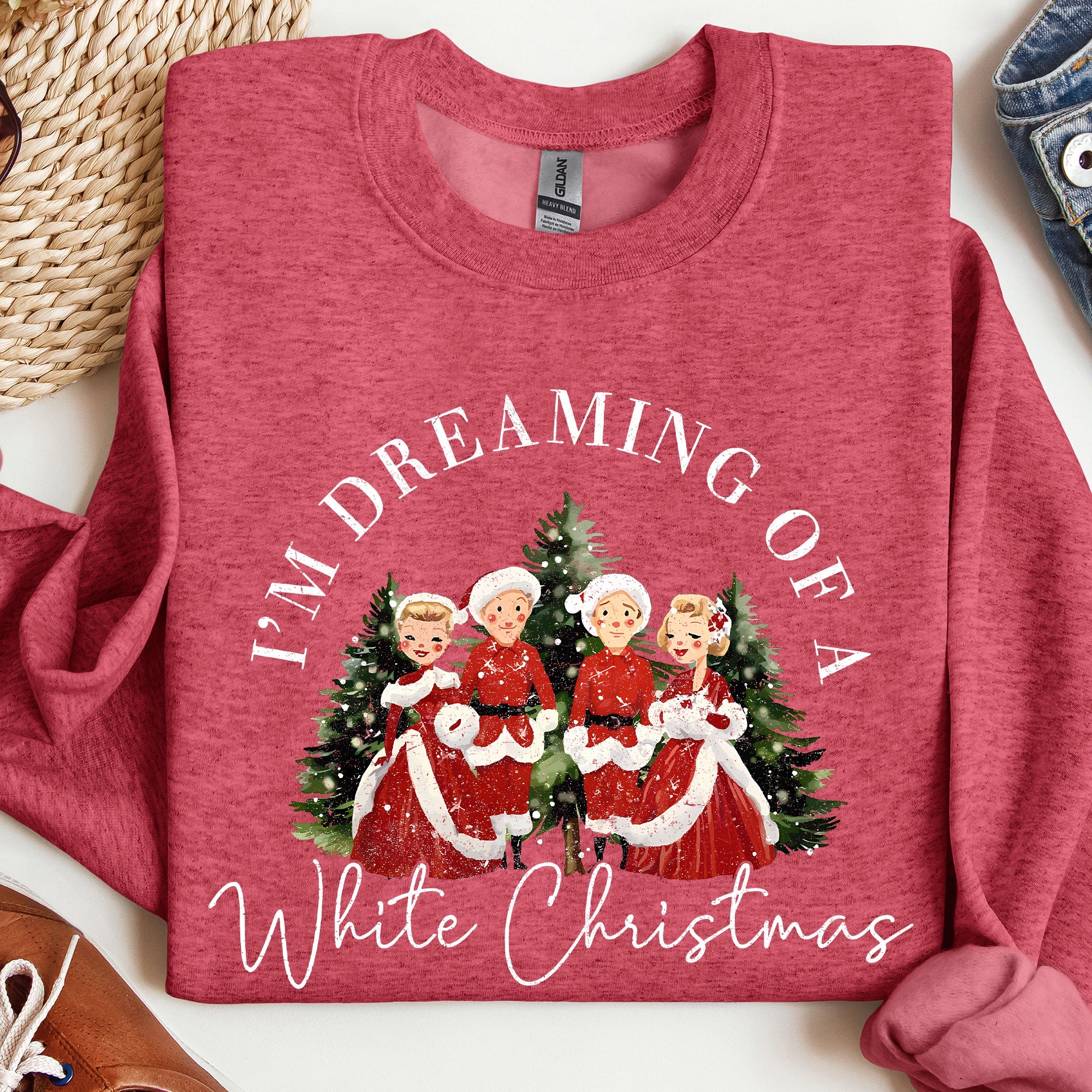 I'm Dreaming Of A White Christmas Retro Movie Classic Holiday Cozy Warm Sweatshirt