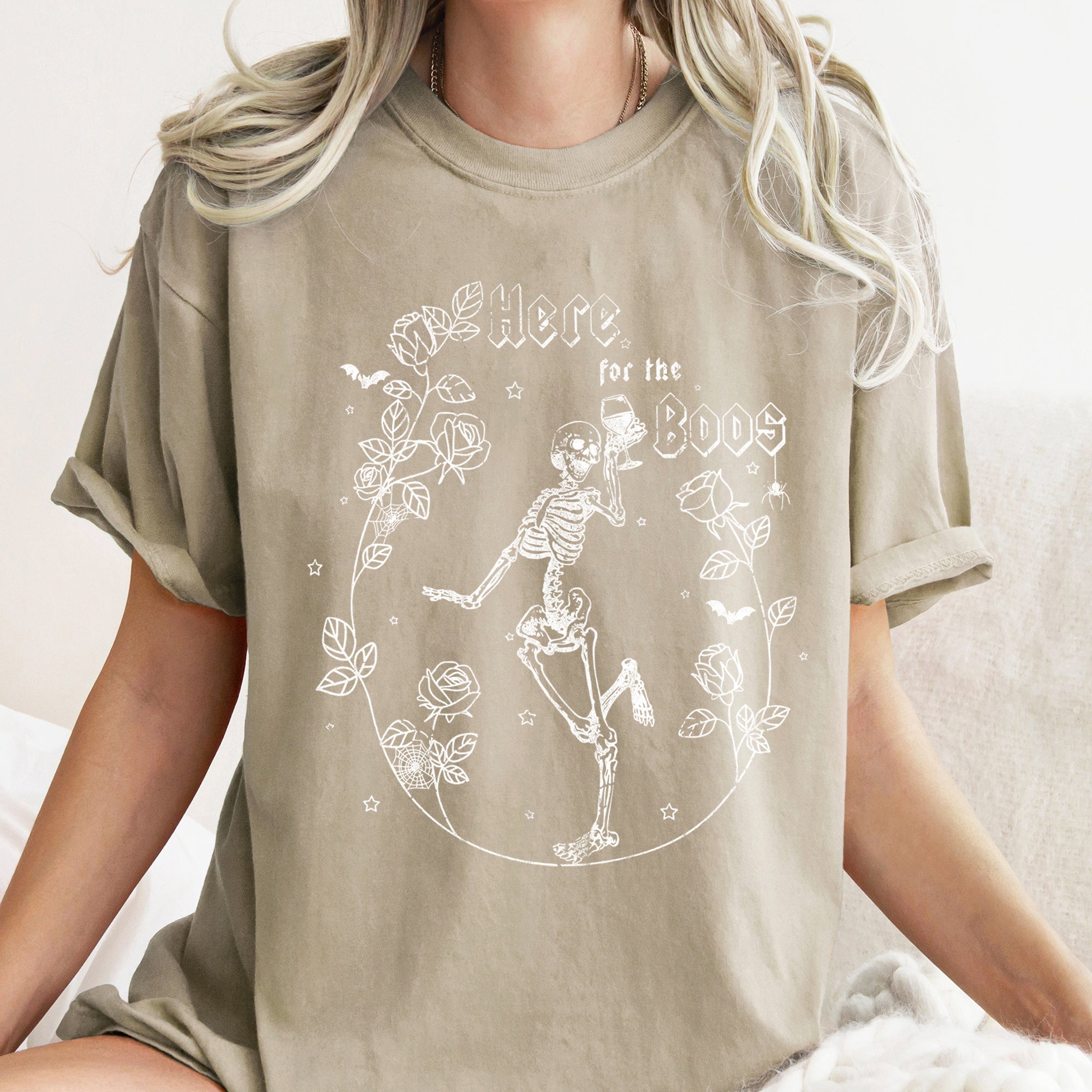 Here For The Boos Retro Limited Halloween Night Party Vintage Theme Comfort Colors Tee