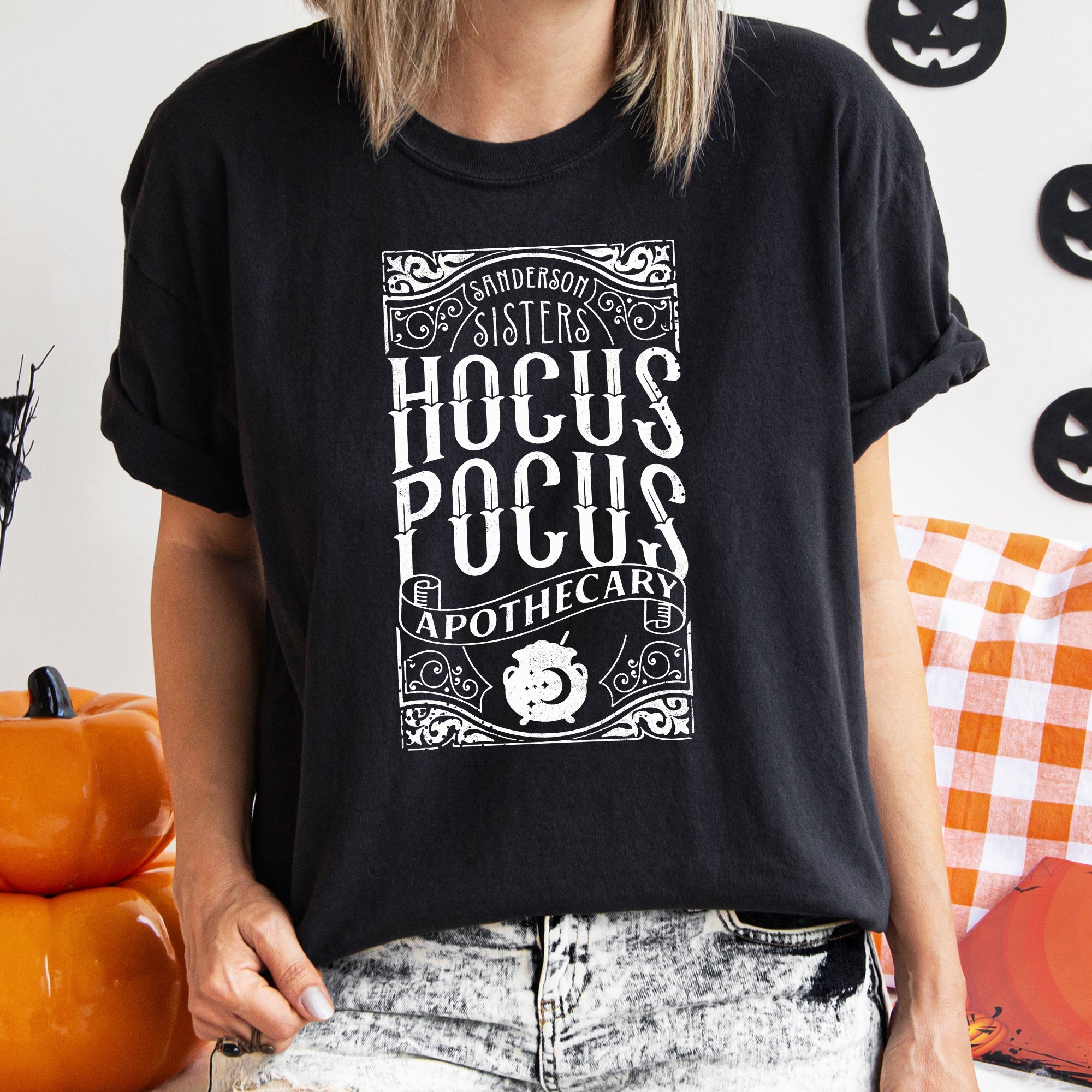 Hocus Pocus Apothecary Vintage Halloween Witchcraft Illustration Print Limited Edition Comfort Colors Tee