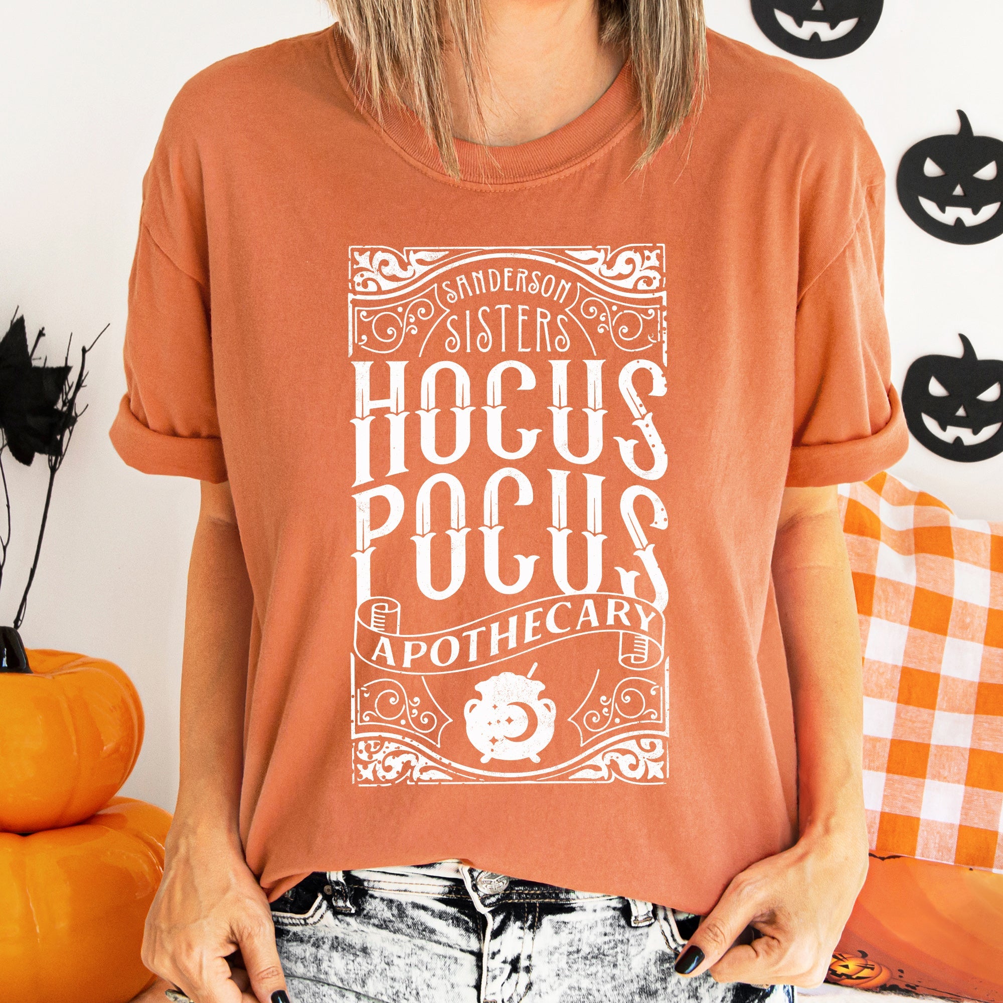 Hocus Pocus Apothecary Vintage Halloween Witchcraft Illustration Print Limited Edition Comfort Colors Tee