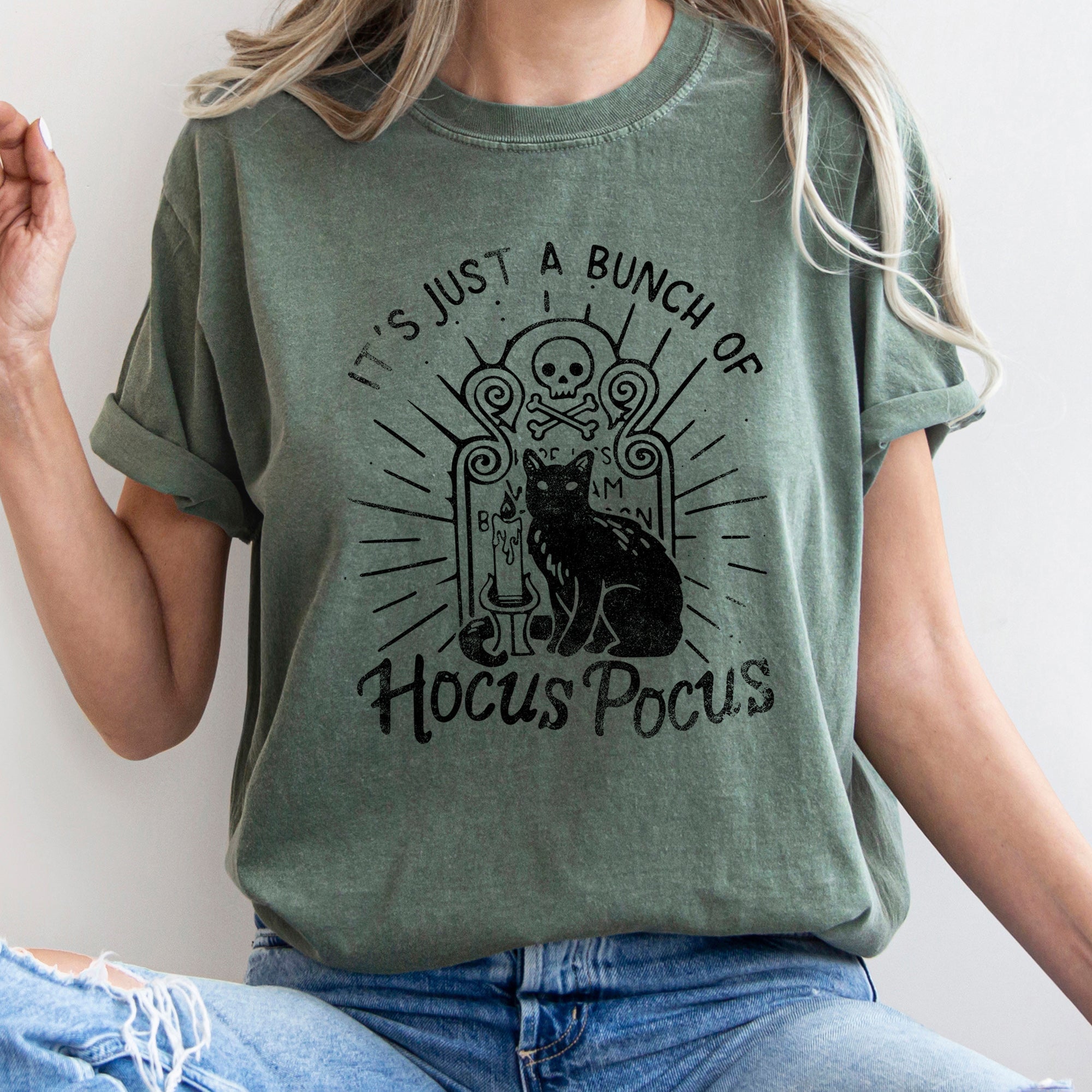 It's Just A Bunch Of Hocus Pocus Retro Halloween Vintage Edition Comfort Colors Tee