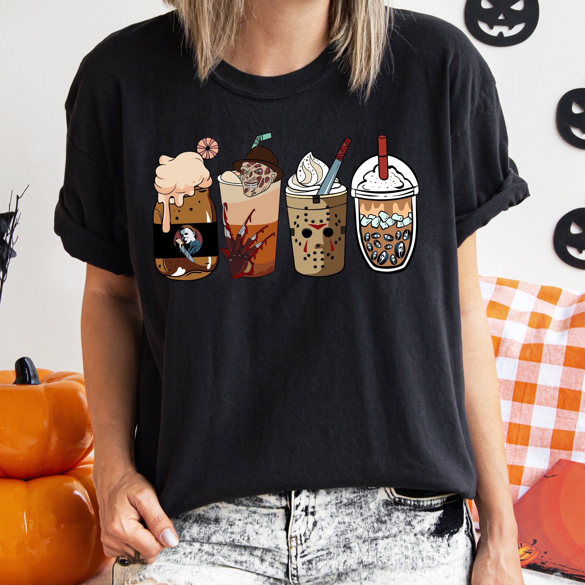 Horror Movie Coffee Vintage Halloween Nightmare Edition Limited Collectible Screenprinted Poster Comfort Colors Tee
