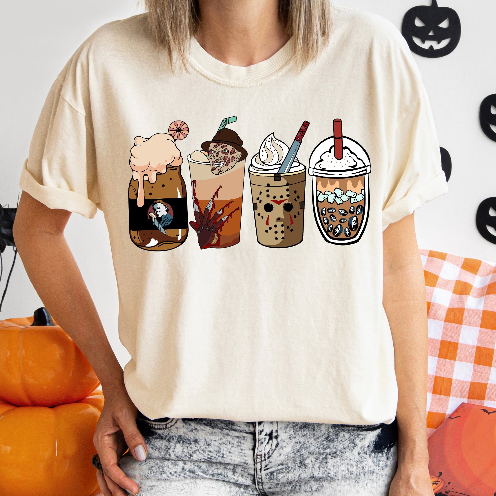 Horror Movie Coffee Vintage Halloween Nightmare Edition Limited Collectible Screenprinted Poster Comfort Colors Tee