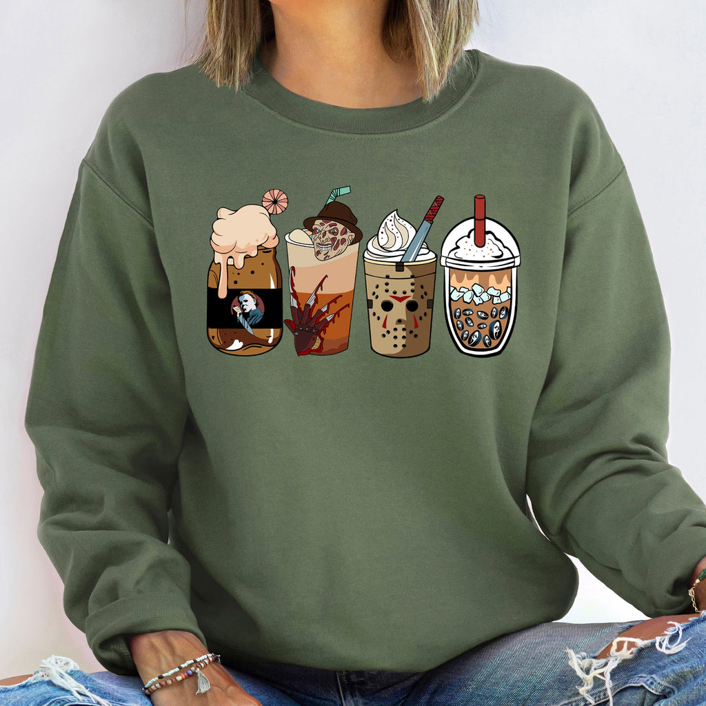 Horror Movie Coffee Halloween Sweatshirt