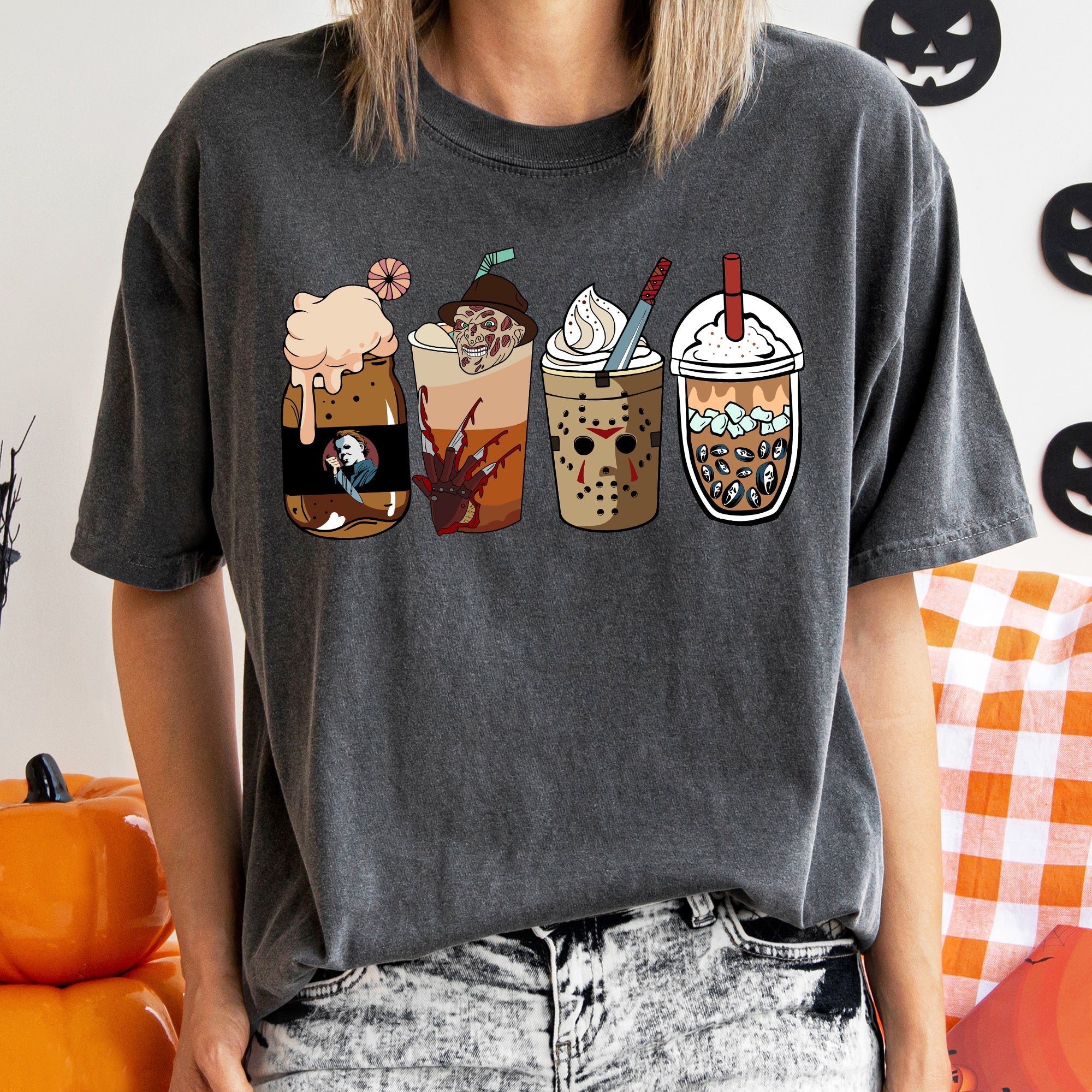 Horror Movie Coffee Vintage Halloween Nightmare Edition Limited Collectible Screenprinted Poster Comfort Colors Tee