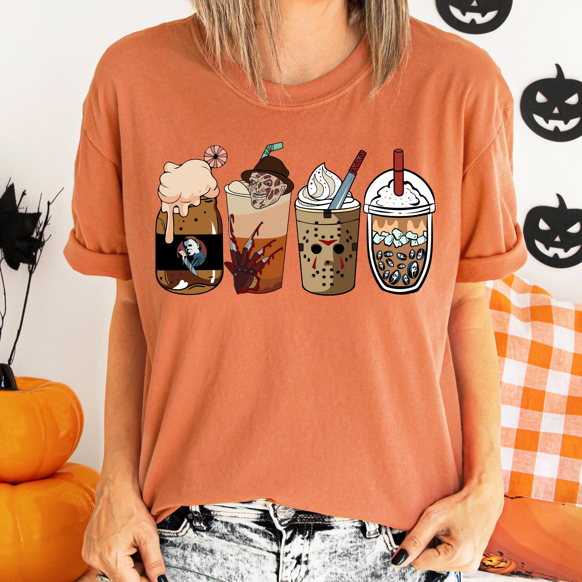 Horror Movie Coffee Vintage Halloween Nightmare Edition Limited Collectible Screenprinted Poster Comfort Colors Tee