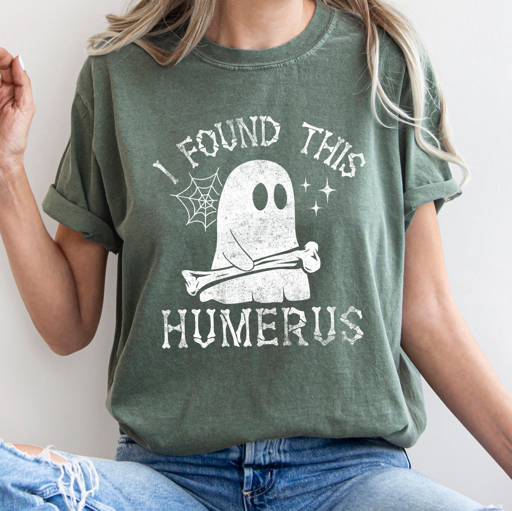 I Found This Humerus Retro Halloween Vintage Graphic Design Inspiration Premium Edition Comfort Colors Tee