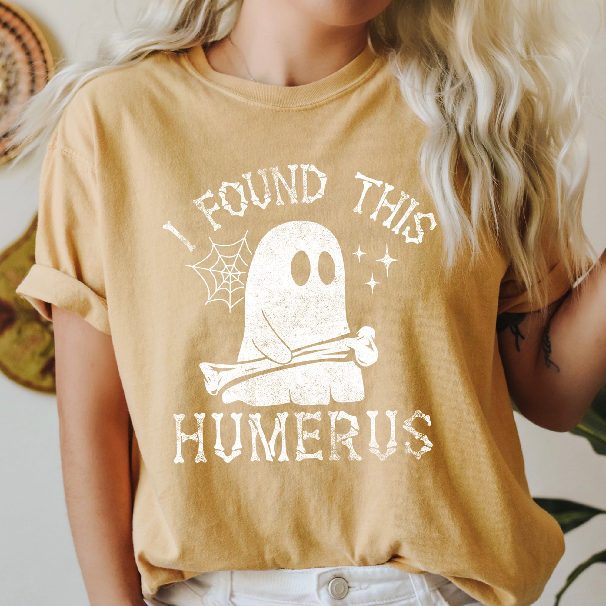 I Found This Humerus Retro Halloween Vintage Graphic Design Inspiration Premium Edition Comfort Colors Tee