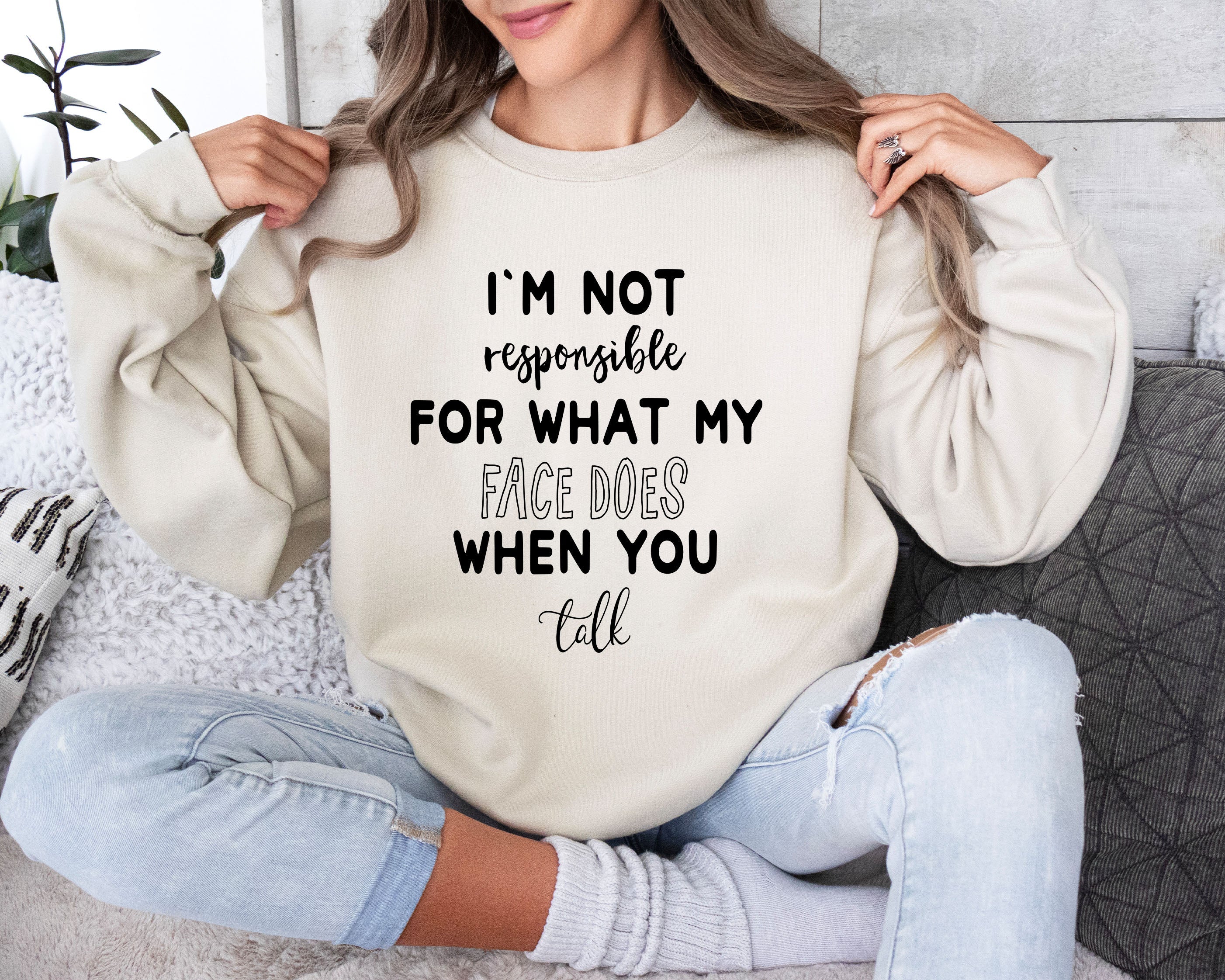 I'm Not Responsible Sarcastic College Graphic Quote For Everyday Casual Comfort Sweatshirt