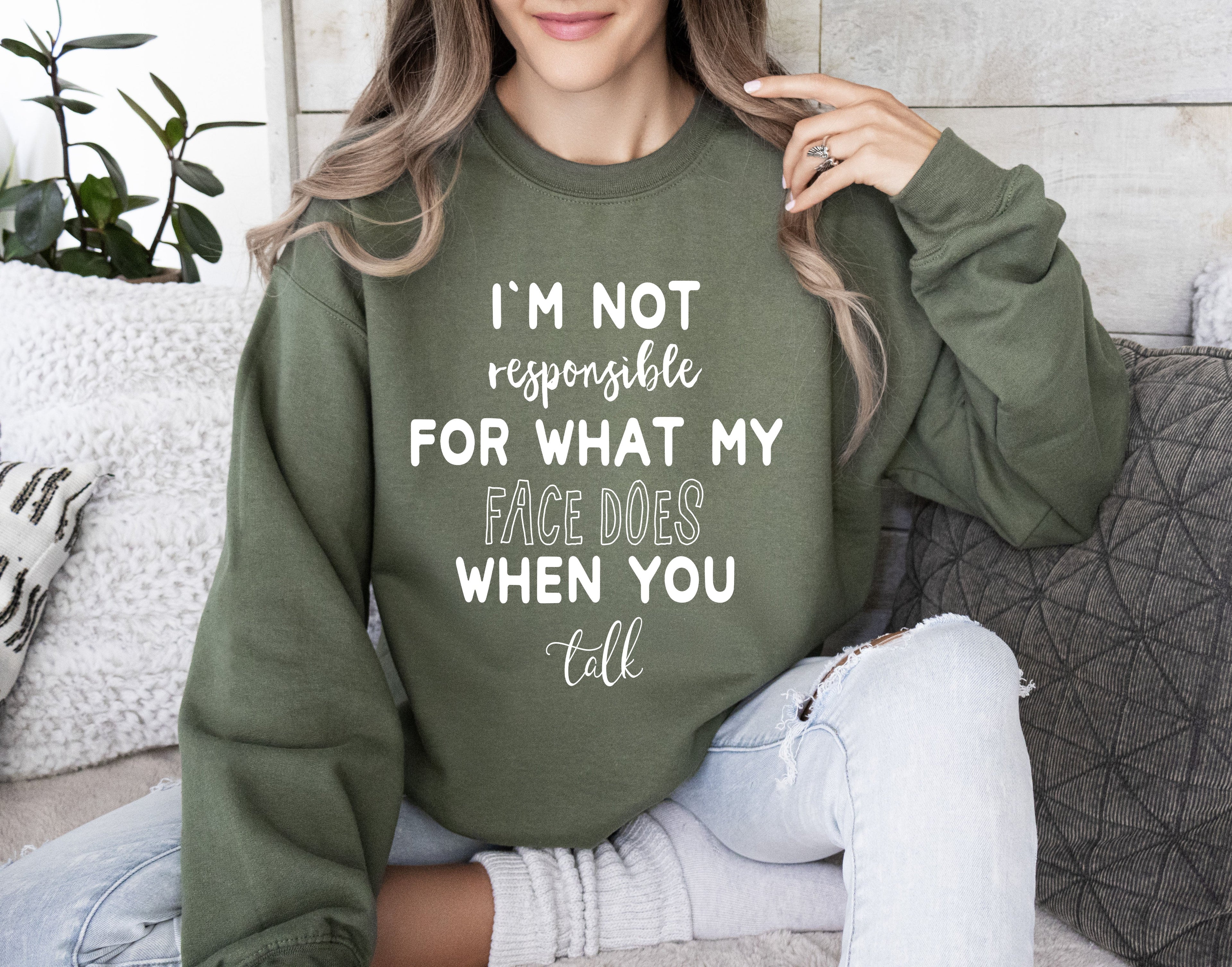 I'm Not Responsible Sarcastic College Graphic Quote For Everyday Casual Comfort Sweatshirt