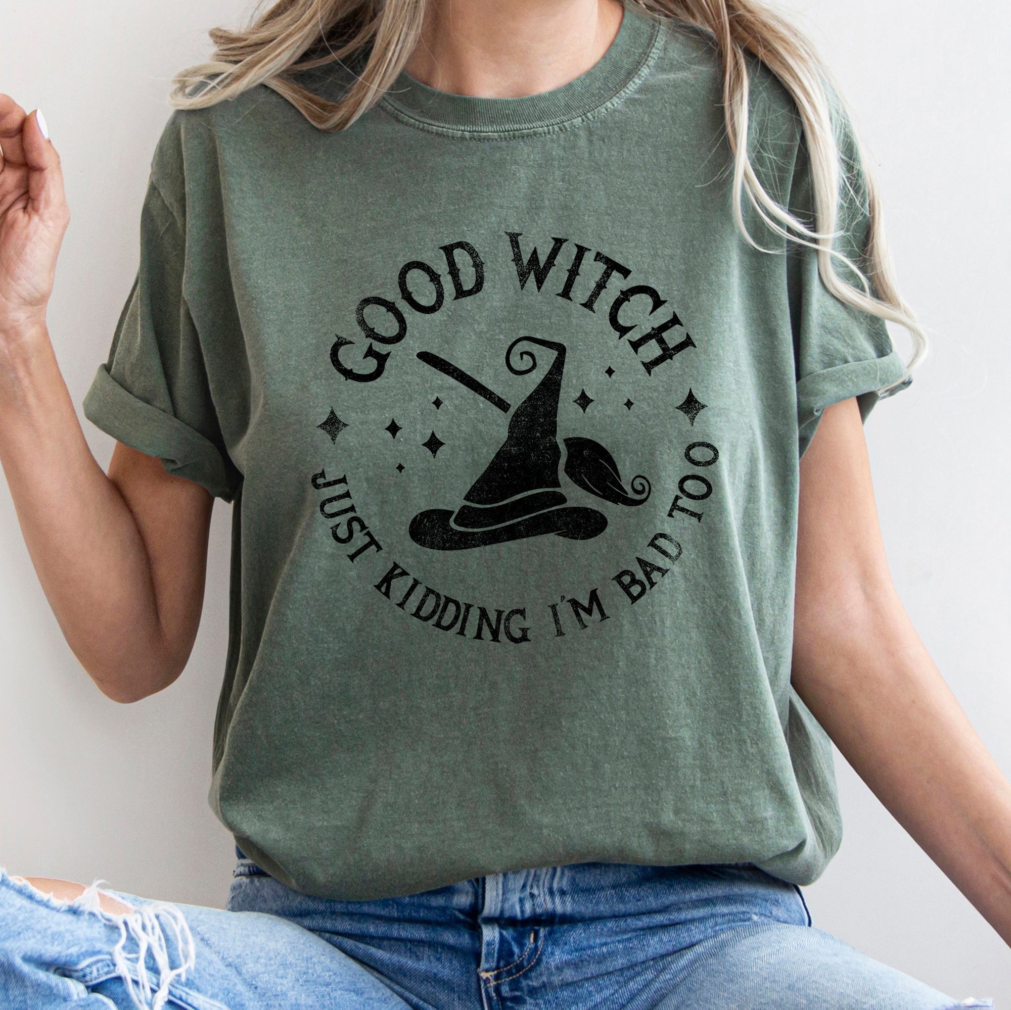Good Witch Retro Halloween Limited Edition Deluxe Midnight Harvest Comfort Colors Tee
