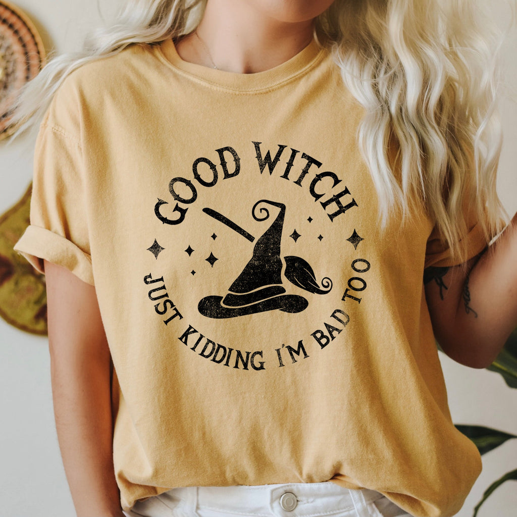 Good Witch Retro Halloween Limited Edition Deluxe Midnight Harvest Comfort Colors Tee