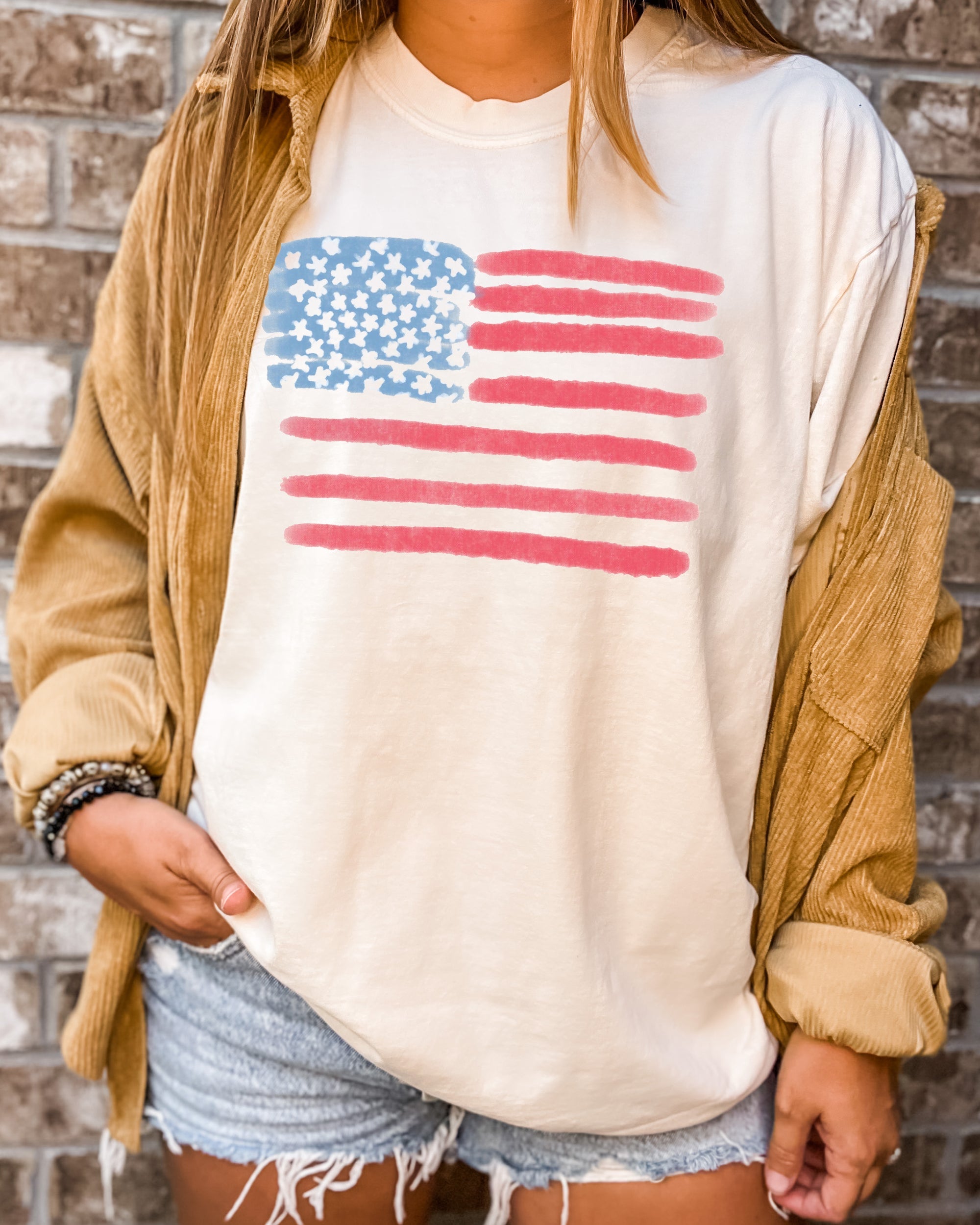 Retro America Vintage American Flag Fourth Of July Edition Heritage Comfort Colors Tee