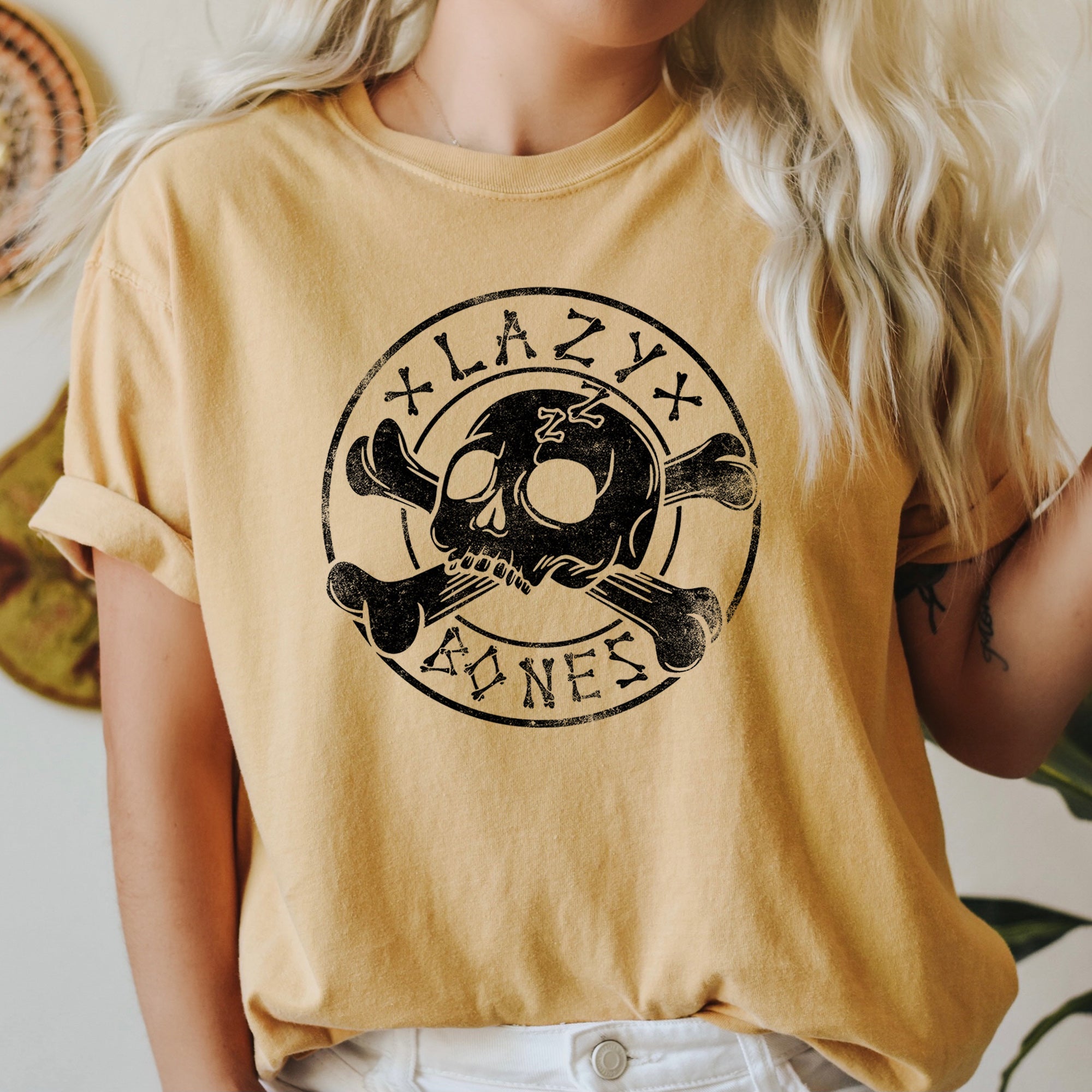 Lazy Bones Retro Halloween Nostalgia Collection Celebrating Vintage Spookiness With Cozy Style Comfort Colors Tee