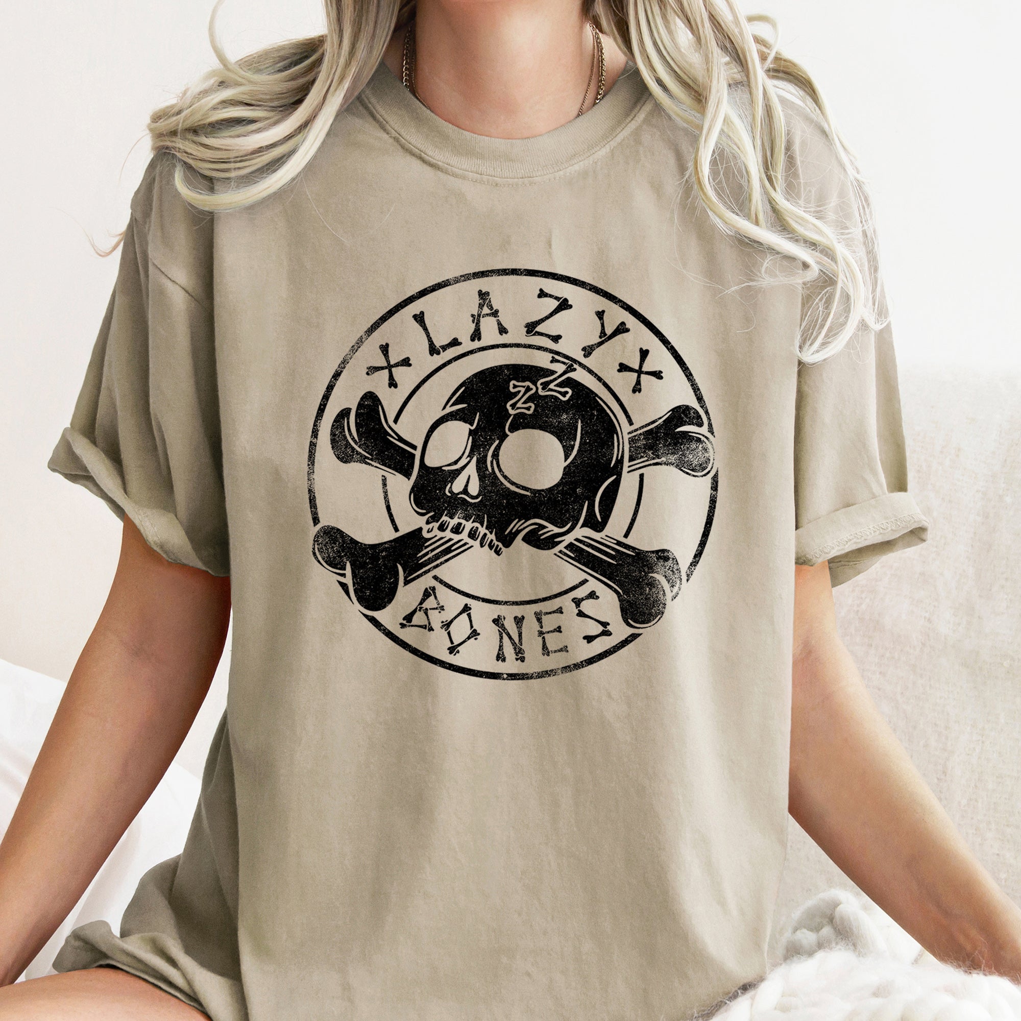 Lazy Bones Retro Halloween Nostalgia Collection Celebrating Vintage Spookiness With Cozy Style Comfort Colors Tee