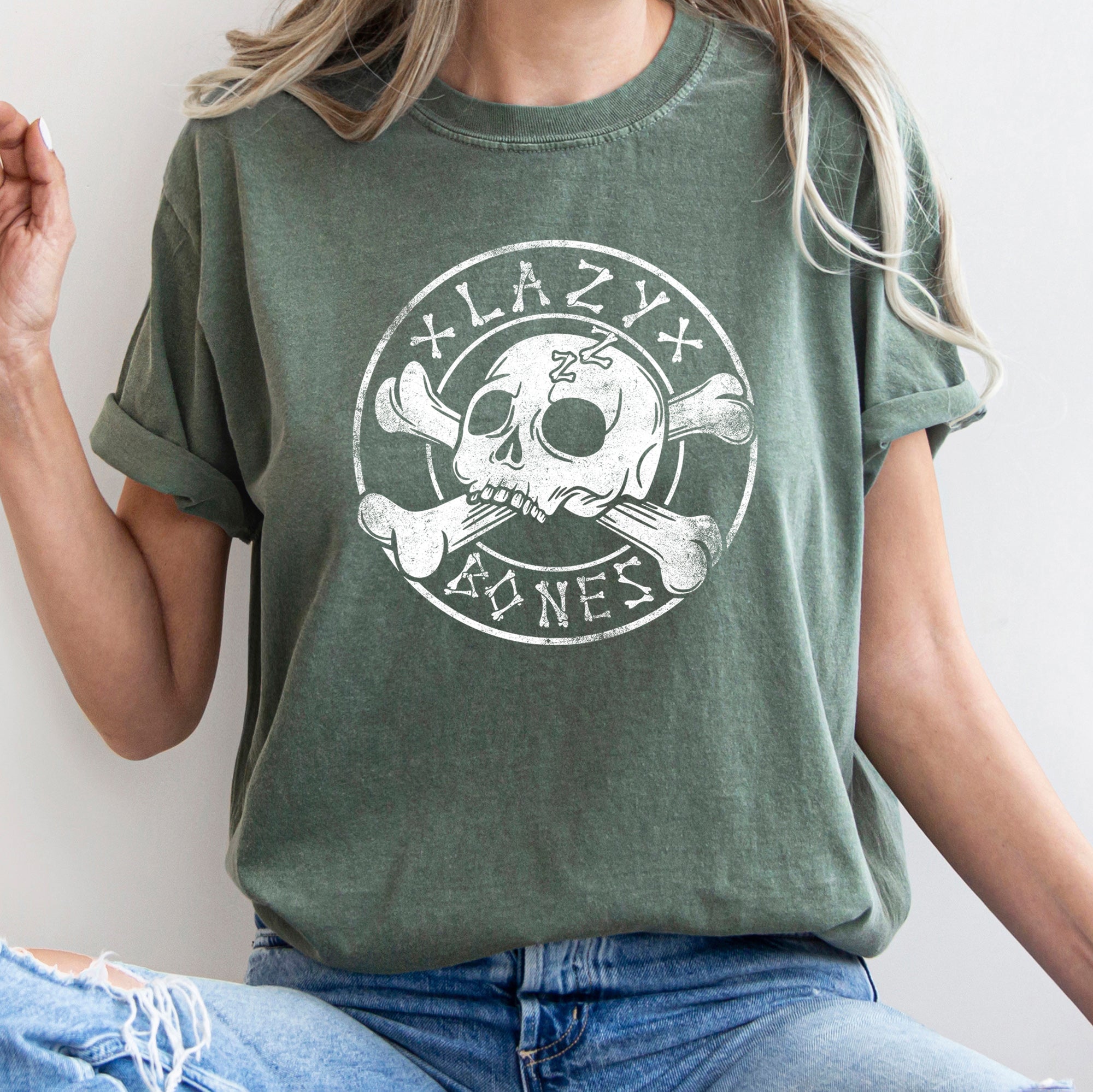 Lazy Bones Retro Halloween Night Fright Vintage Collector's Edition Comfort Colors Tee