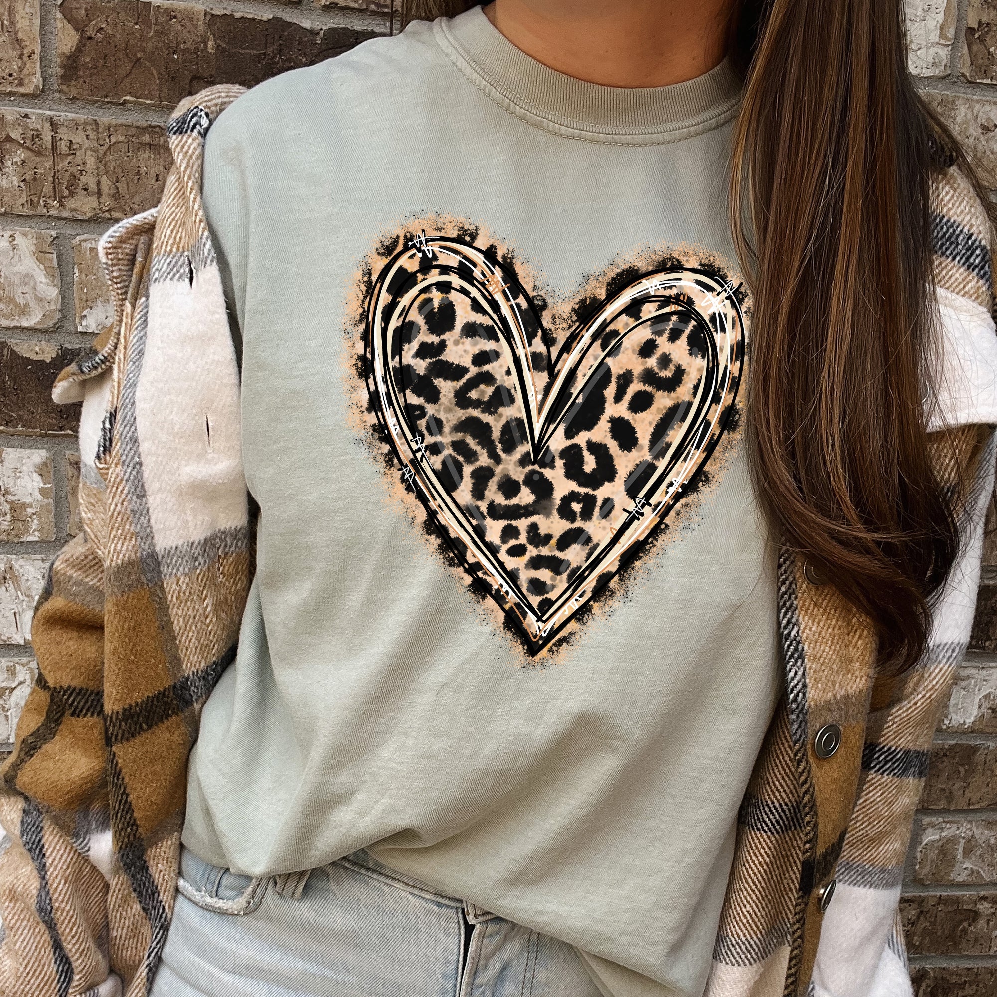 Leopard Print Heart Valentine's Day Edition With Vintage Charm And Chic Retro Vibe Comfort Colors Tee
