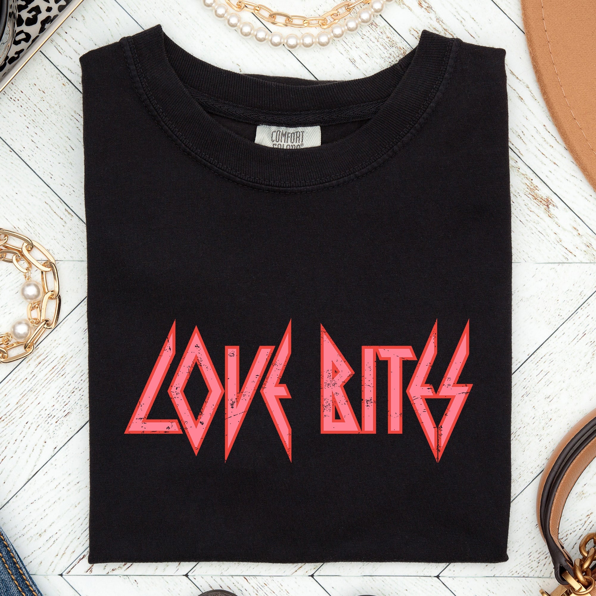 Love Bites Def Retro 80s Rock Music Nostalgic Vintage Edition Comfort Colors Tee
