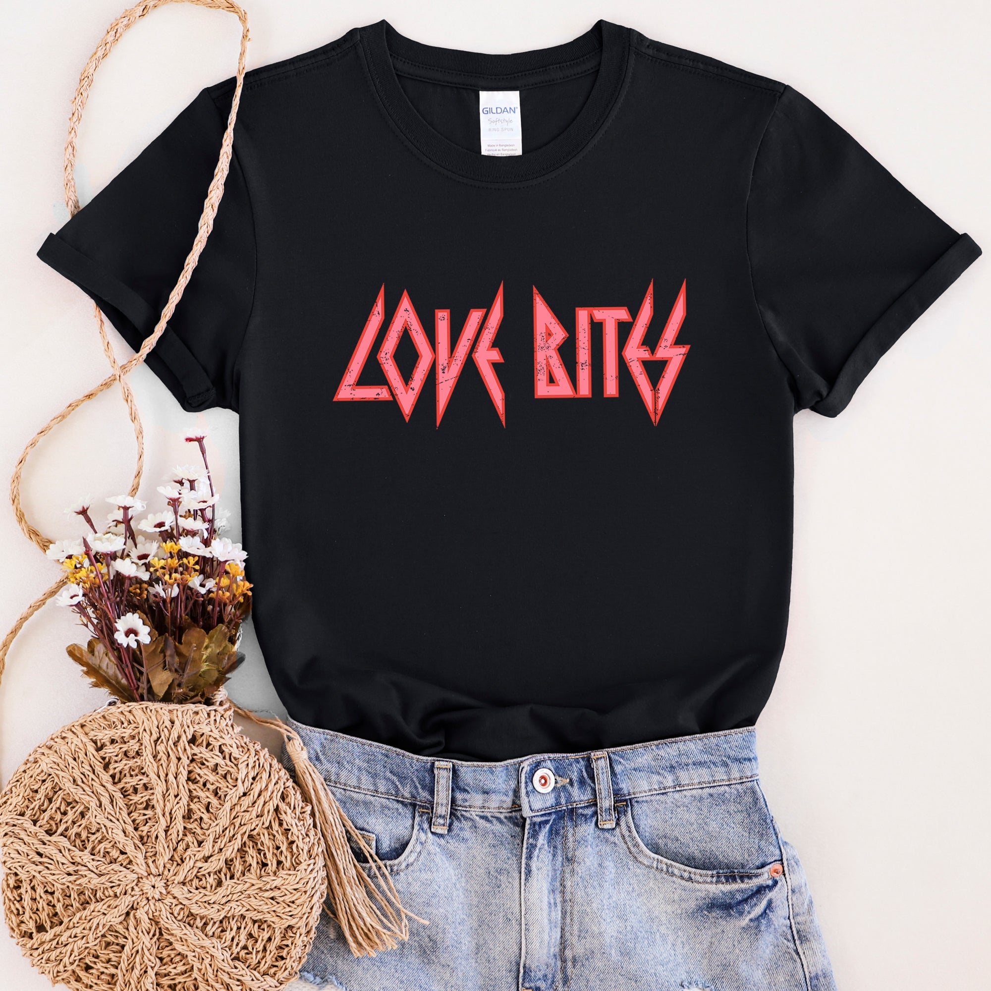 Love Bites Def Retro 80s Rock Music Vintage Style Nostalgia Throwback Pop Culture Graphic Tee