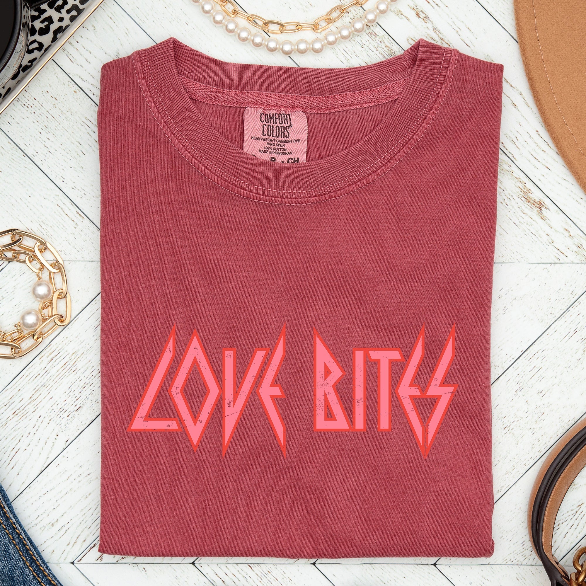 Love Bites Def Retro 80s Rock Music Nostalgic Vintage Edition Comfort Colors Tee