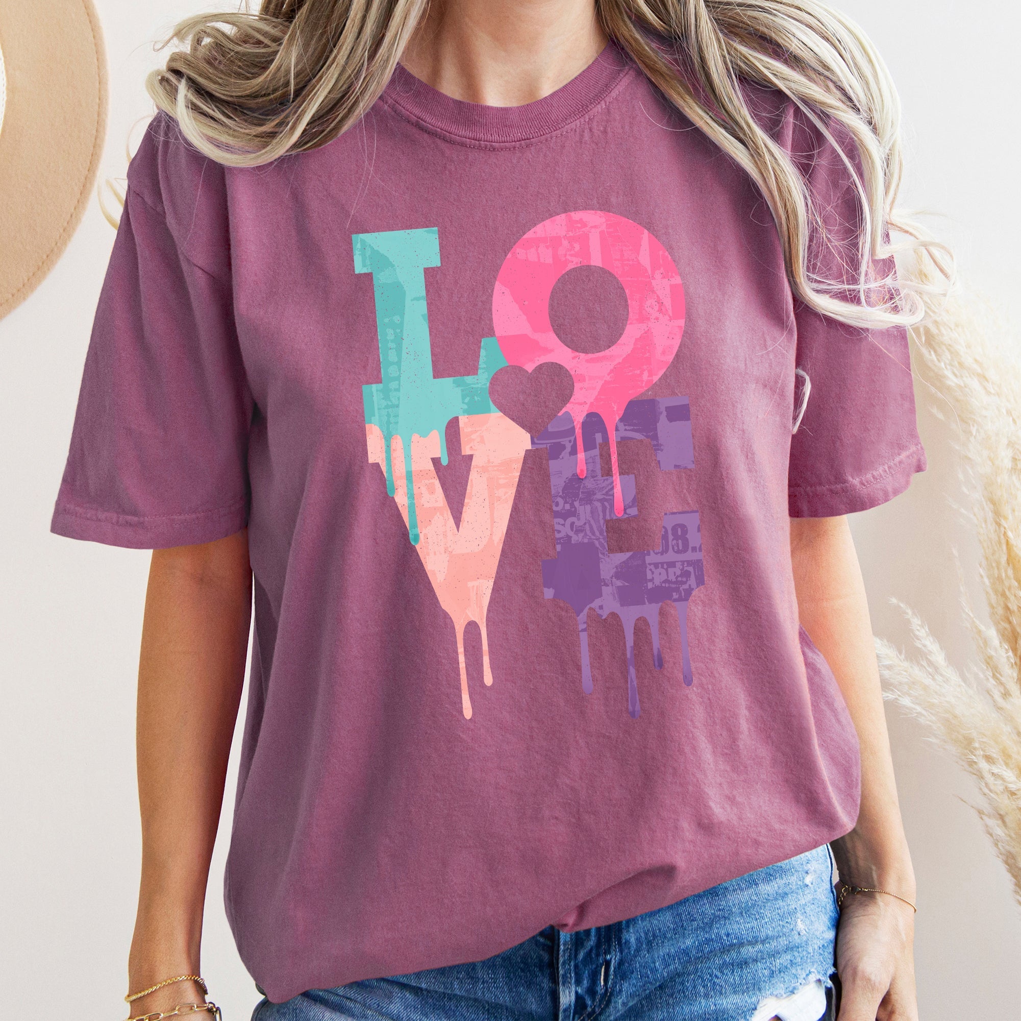 Retro Love Dripping Paint Limited Edition Vintage Style Graphic Comfort Colors Tee