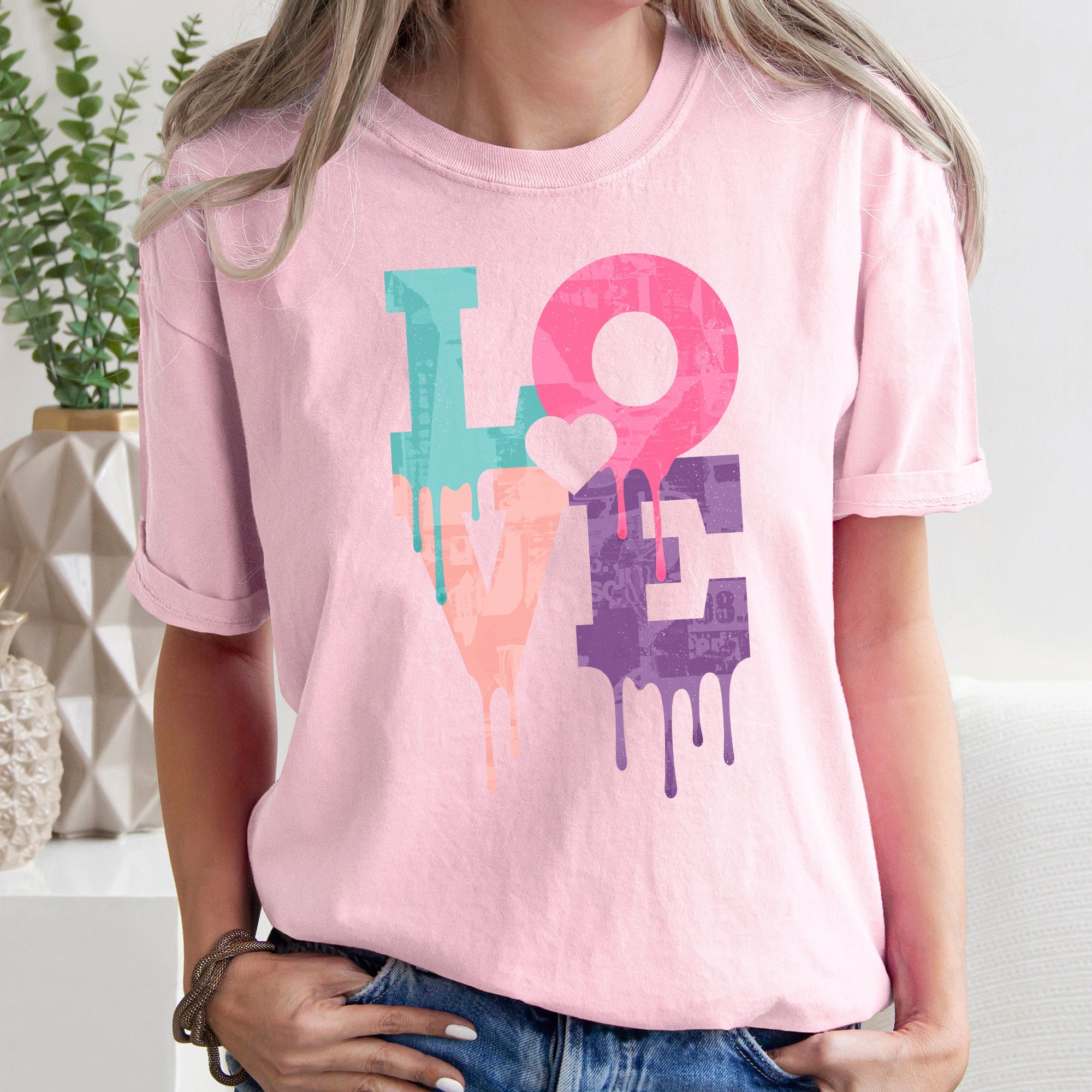 Retro Love Dripping Paint Limited Edition Vintage Style Graphic Comfort Colors Tee
