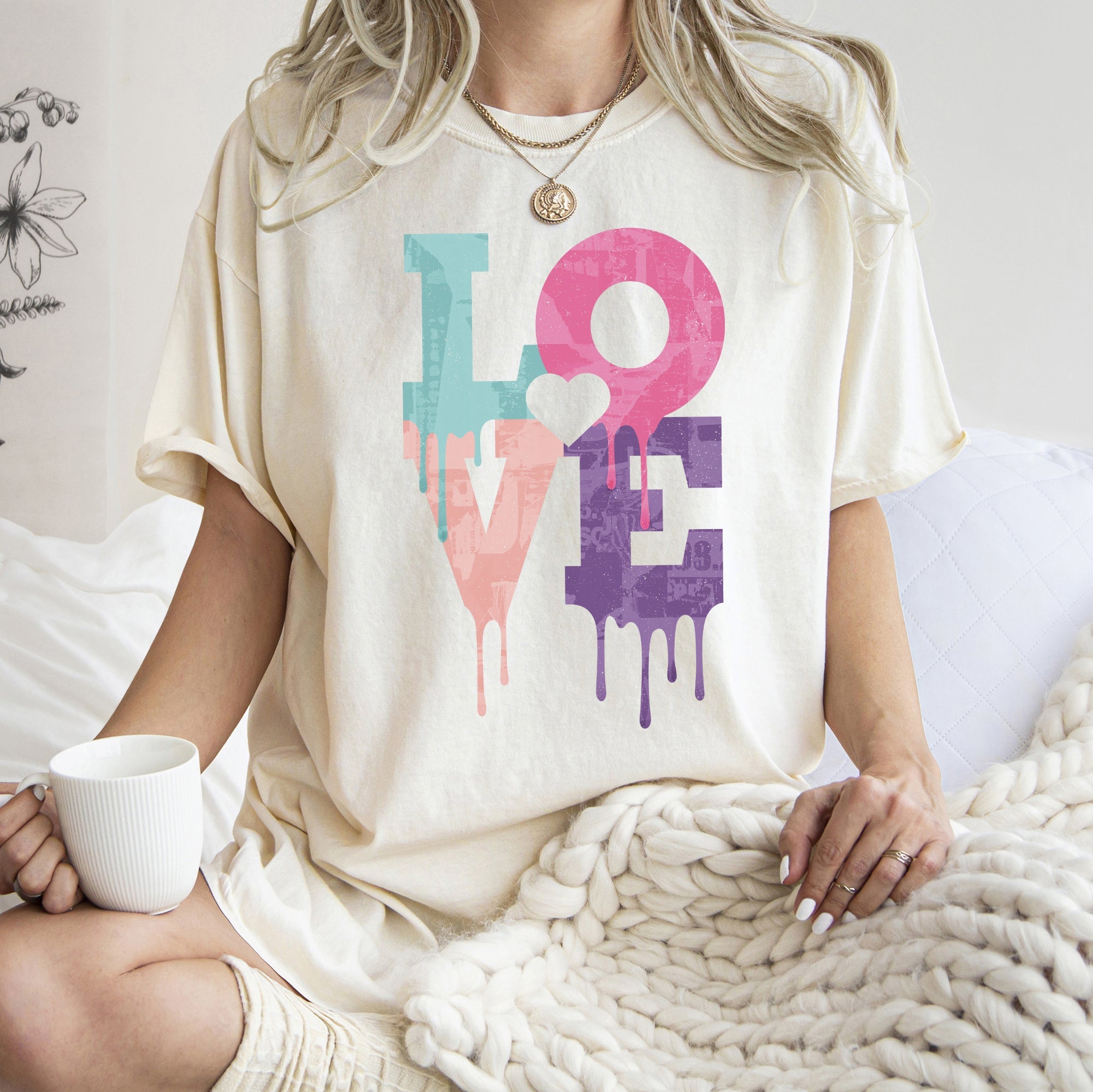 Retro Love Dripping Paint Limited Edition Vintage Style Graphic Comfort Colors Tee