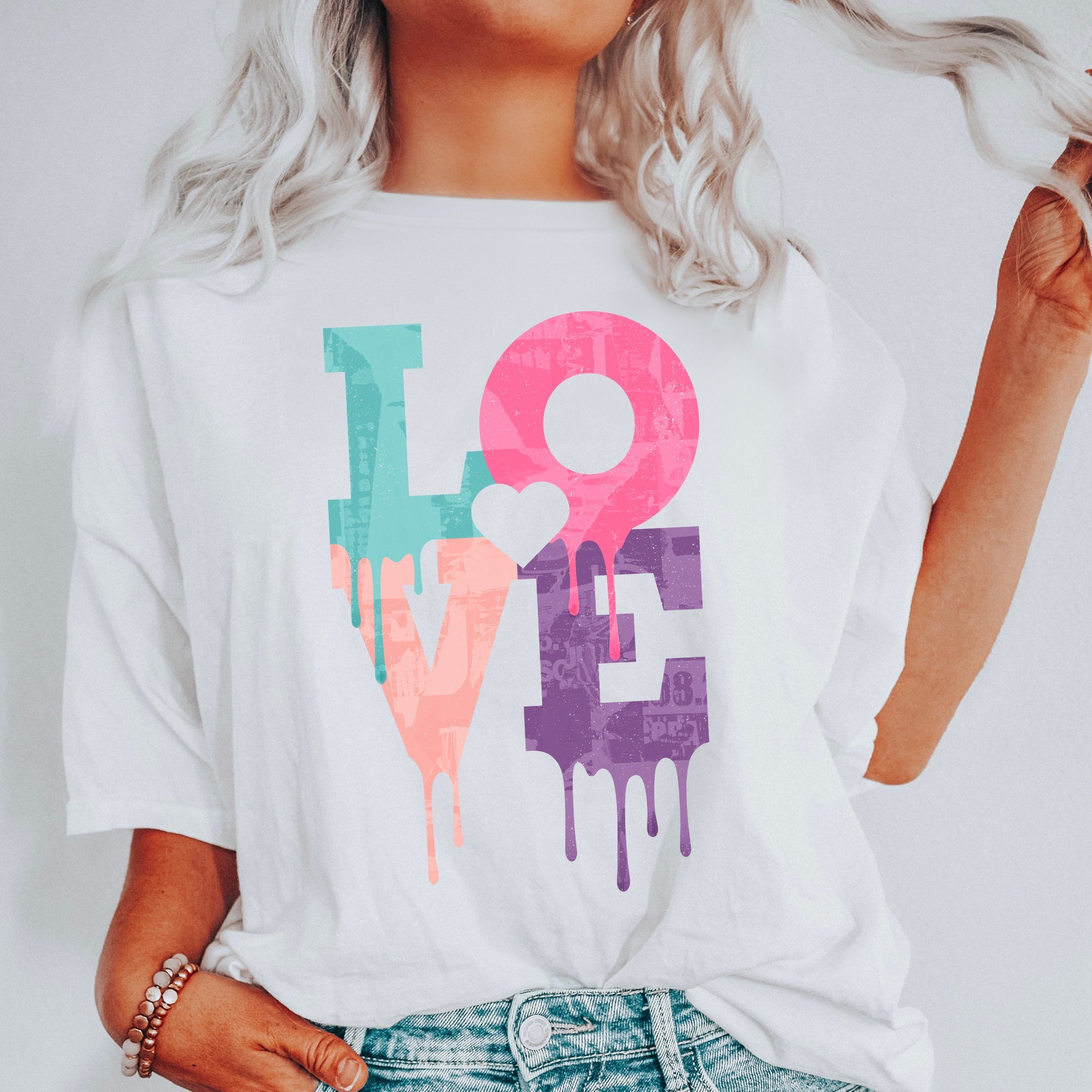 Retro Love Dripping Paint Limited Edition Vintage Style Graphic Comfort Colors Tee