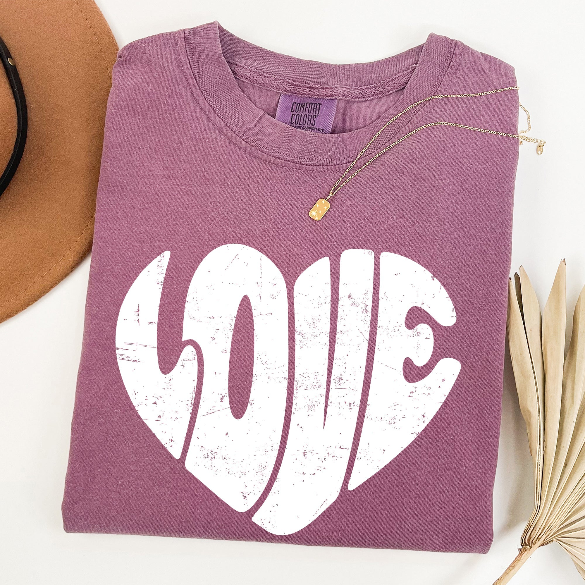 Retro Love Heart Vintage Valentine Edition Ultra Soft Everyday Wear Comfort Colors Tee