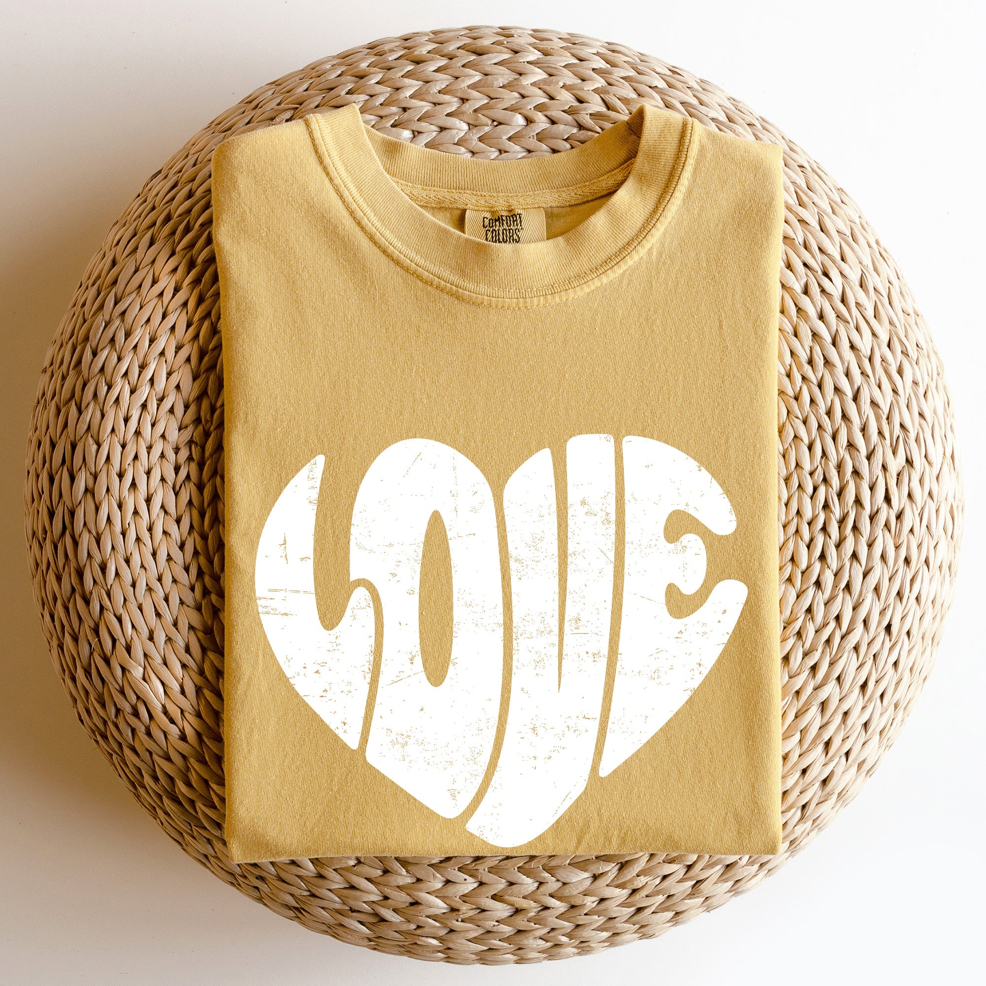 Retro Love Heart Vintage Valentine Edition Ultra Soft Everyday Wear Comfort Colors Tee
