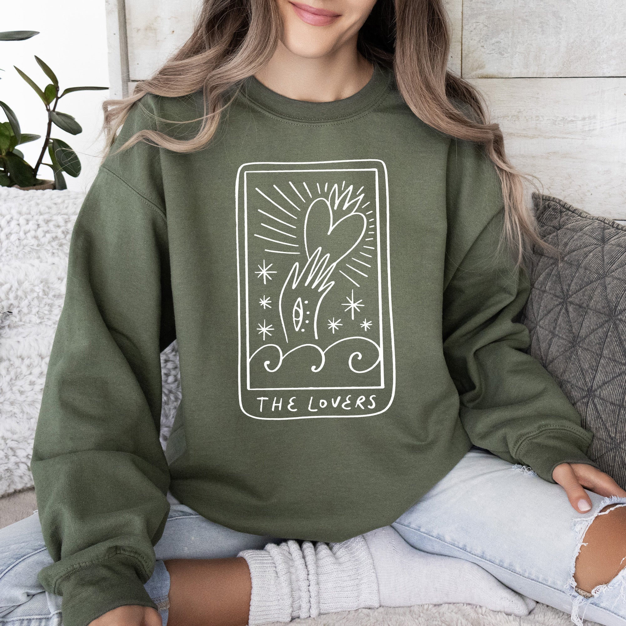 Lovers Tarot Mystical Magic Celestial Romance Valentine's Day Edition Sweatshirt