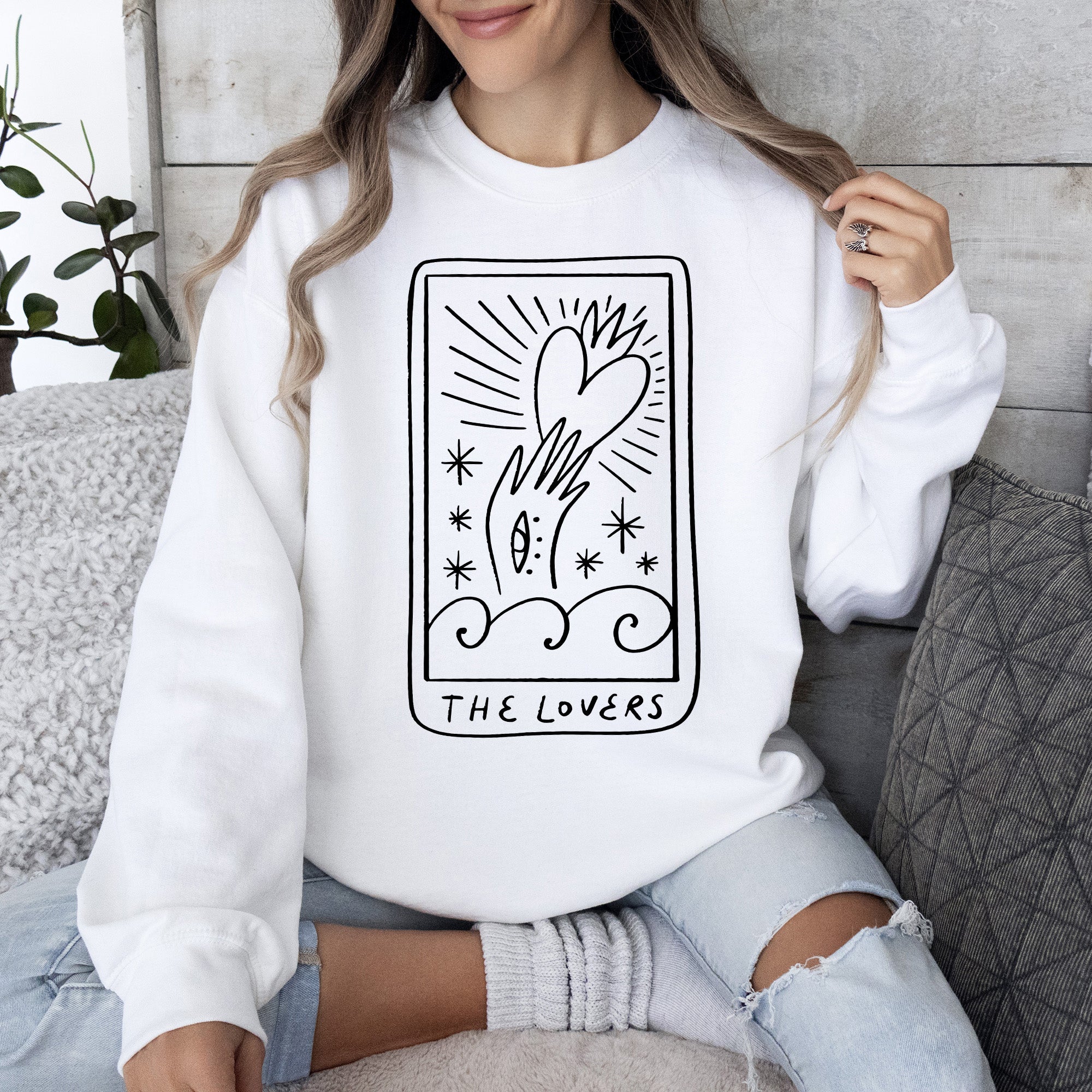 Lovers Tarot Mystical Magic Celestial Romance Valentine's Day Edition Sweatshirt