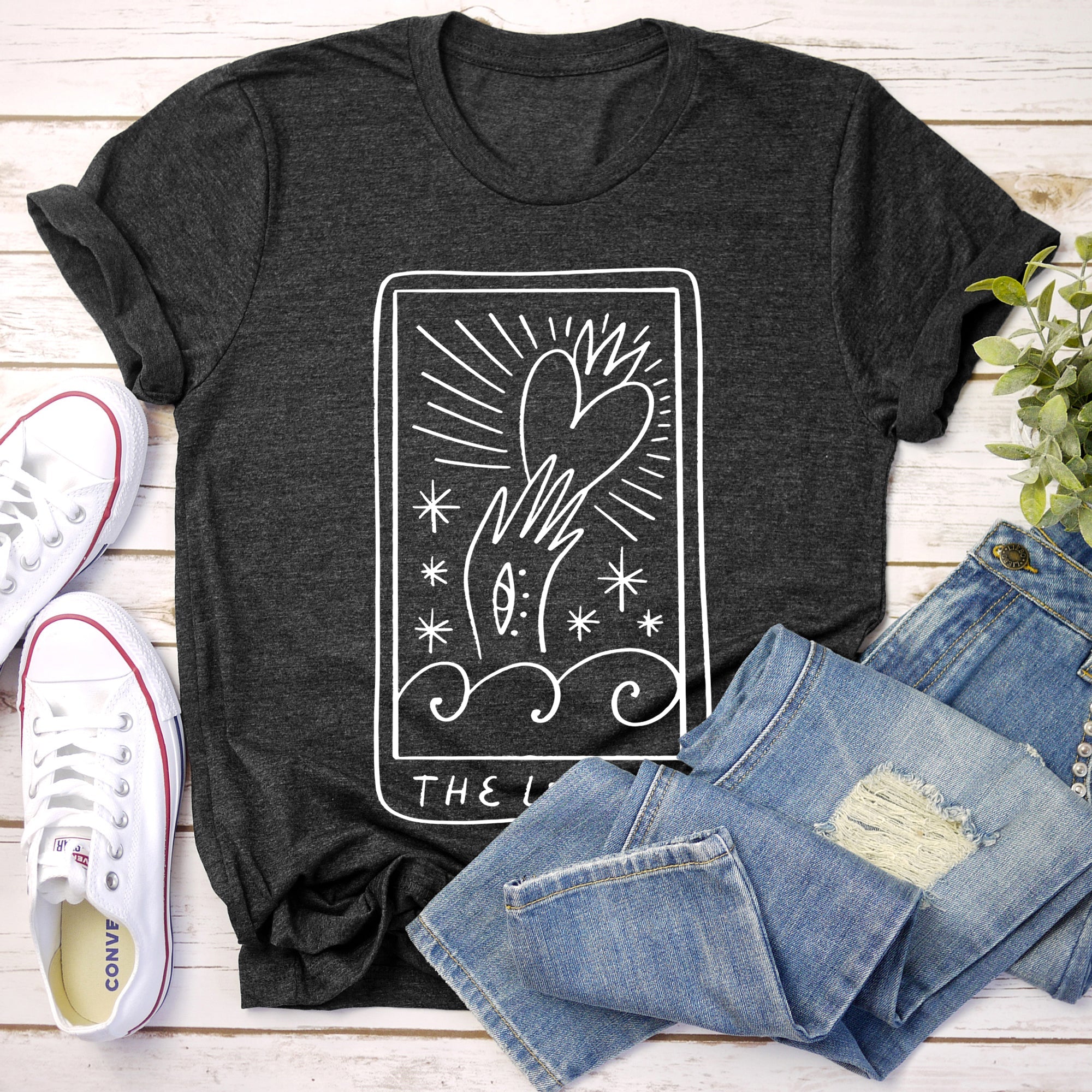 Lovers Tarot Mystical Magic Vintage Oracle Card Design For Valentine's Day Lovers Graphic Tee