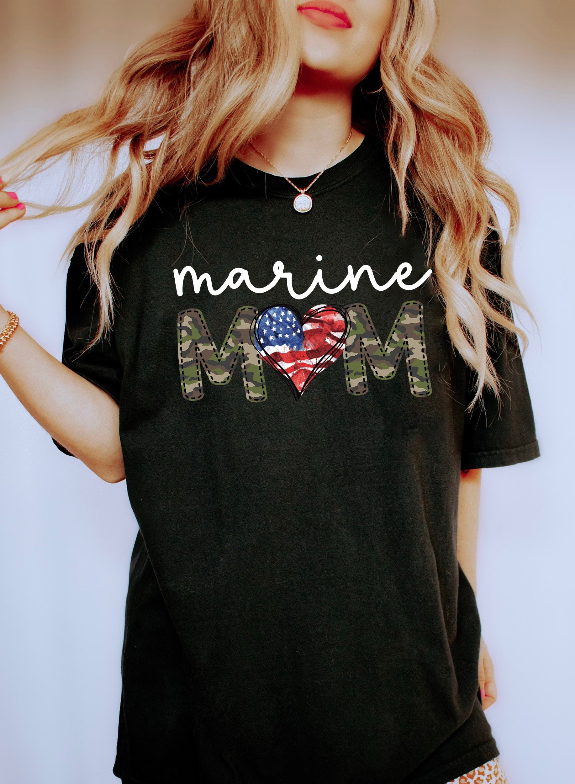Marine Mom Forever A Proud Navy Family Supporter And Honor Bound Blessings Comfort Colors Tee