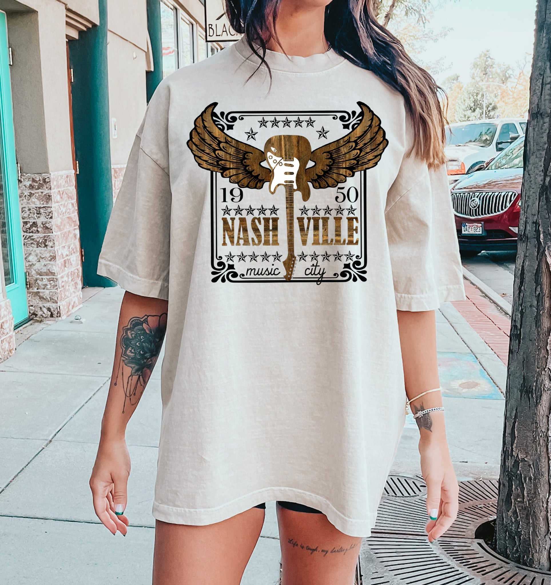 Nashville Music City 1950 Music Lover Vintage Edition Classic Comfort Colors Tee