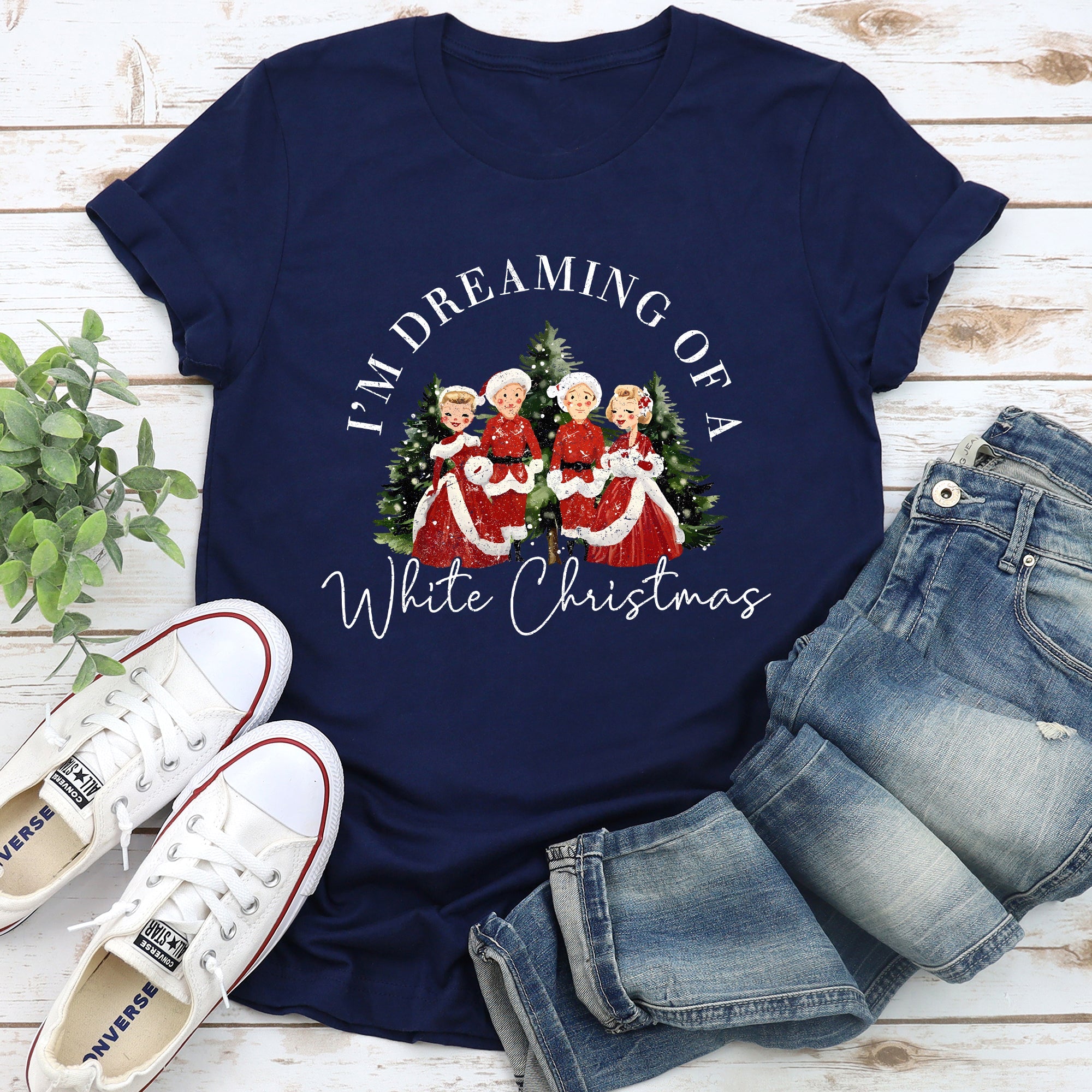 I'm Dreaming Of A White Christmas Movie Classic Musical Film Theme Vintage Inspired Graphic Tee