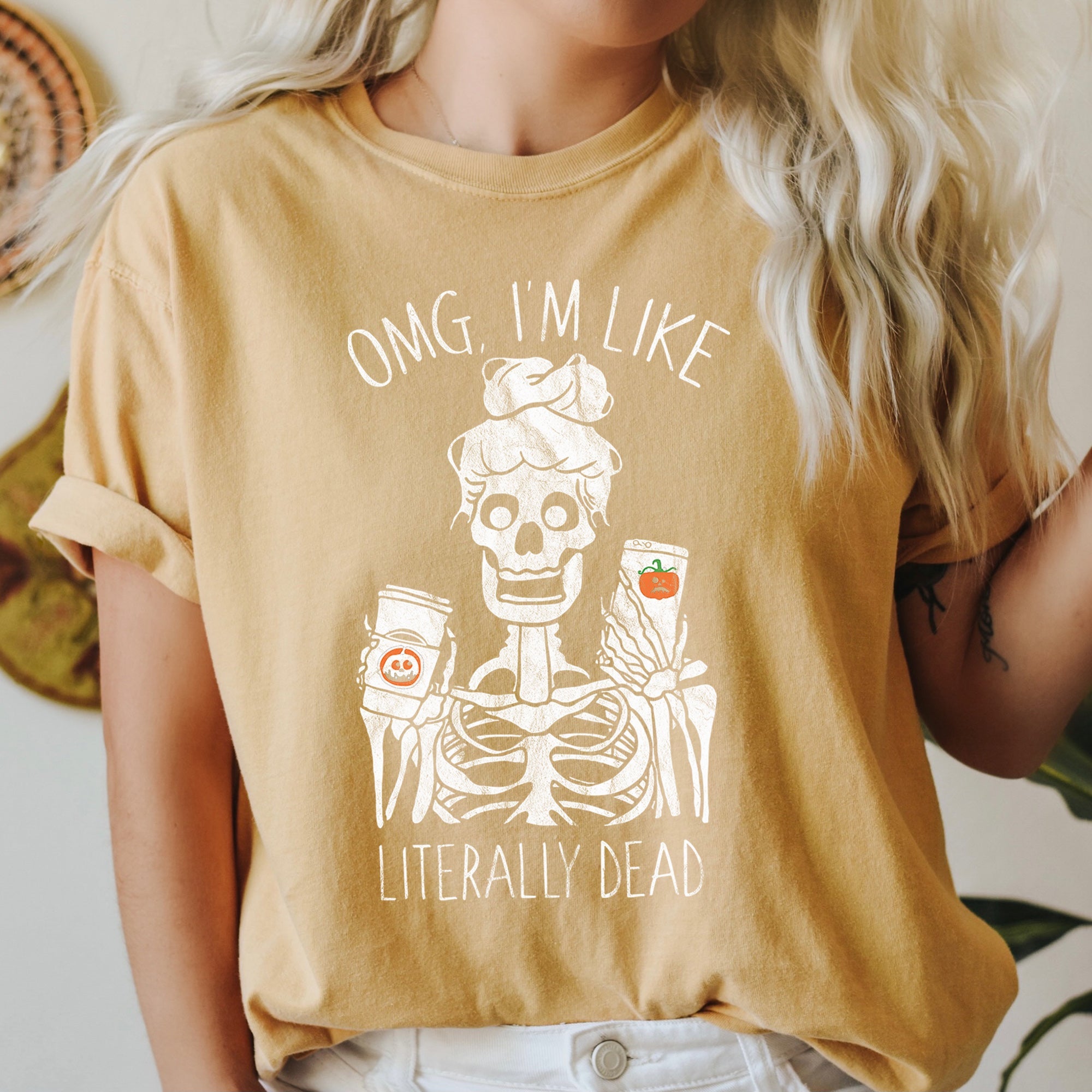 Omg I'm Like Literally Dead Retro Halloween Limited Edition Vintage Graphic Comfort Colors Tee
