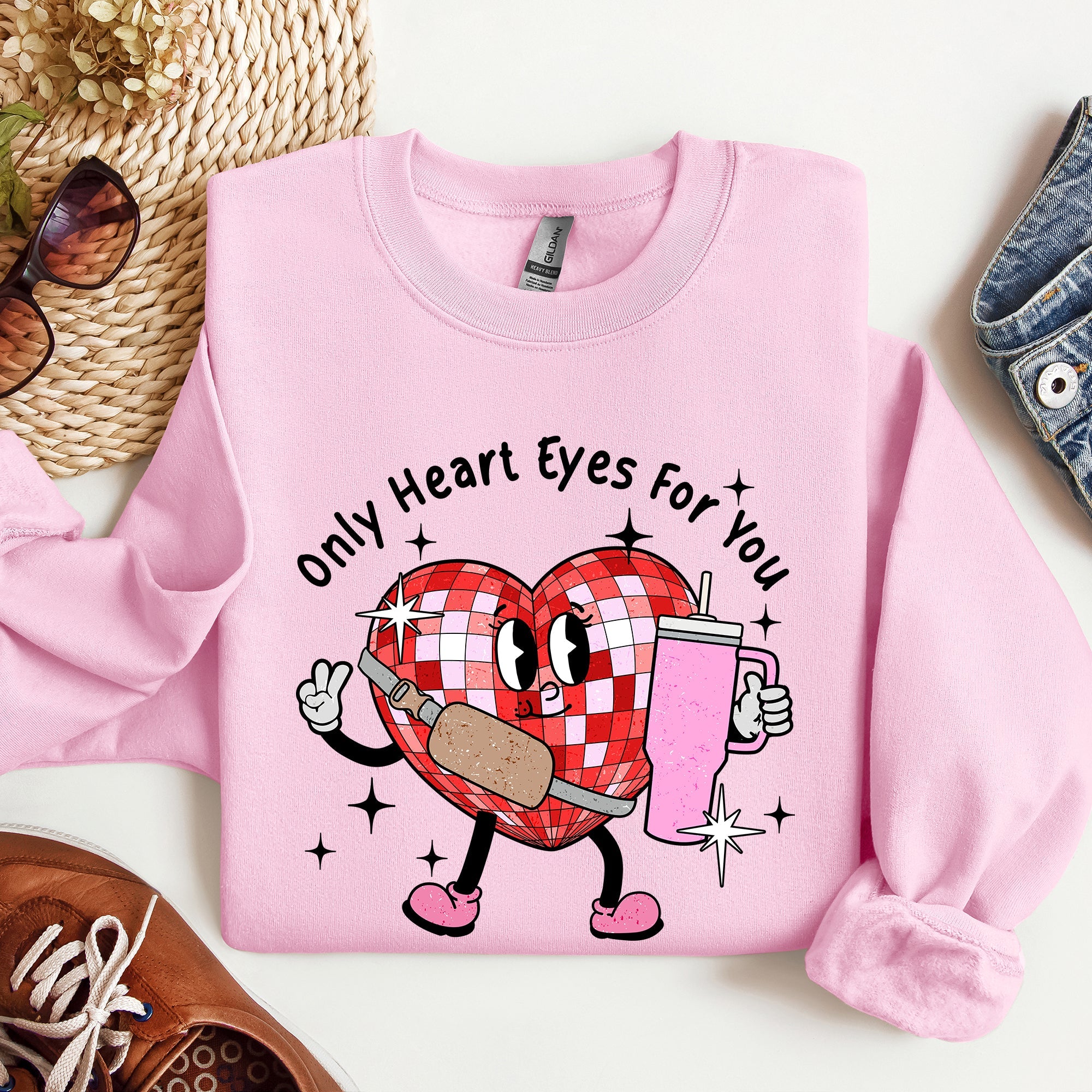 Only Heart Eyes For You Disco Heart Bougie Boojee Valentine's Day Edition Sweatshirt